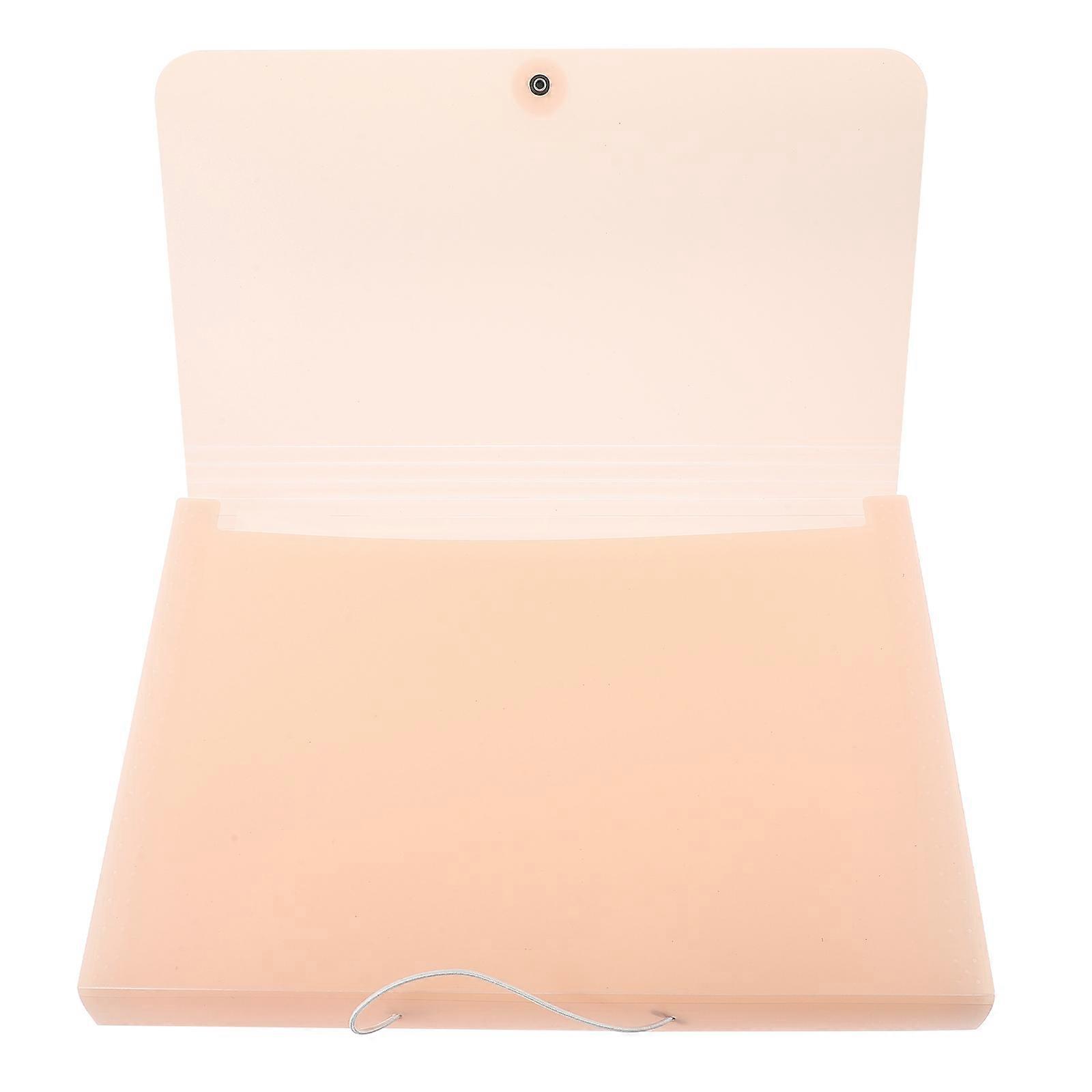 Accordion File Folder Plastic Expanding Organizer for Storage 2Pcs Pink