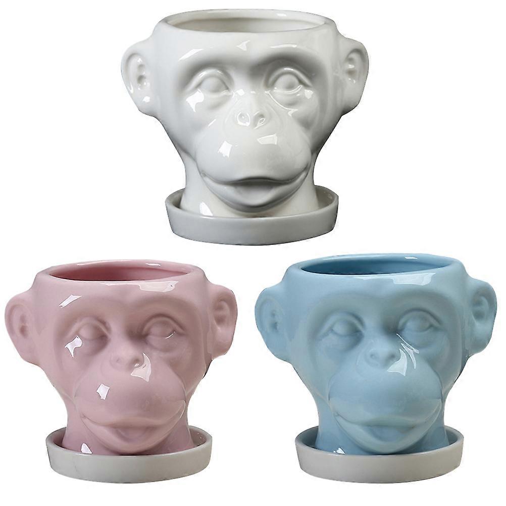 Unusual Plant Pots 3Pcs Small Flower Pots For Gifting Occasions Assorted Color Desktop Flower Pot