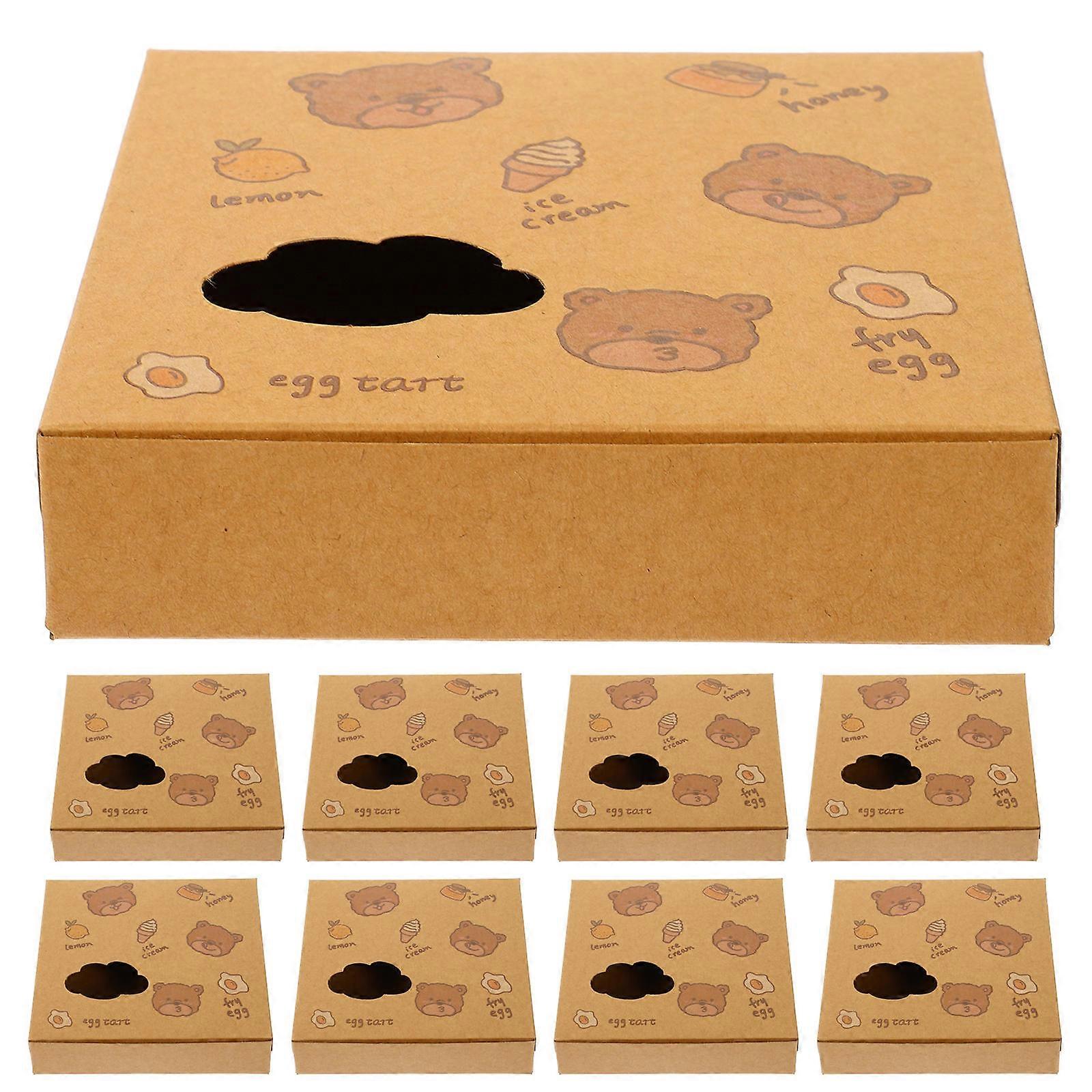 Egg Tart Boxes Paper Cookie Boxes for Storage Use with 20Pcs Pack
