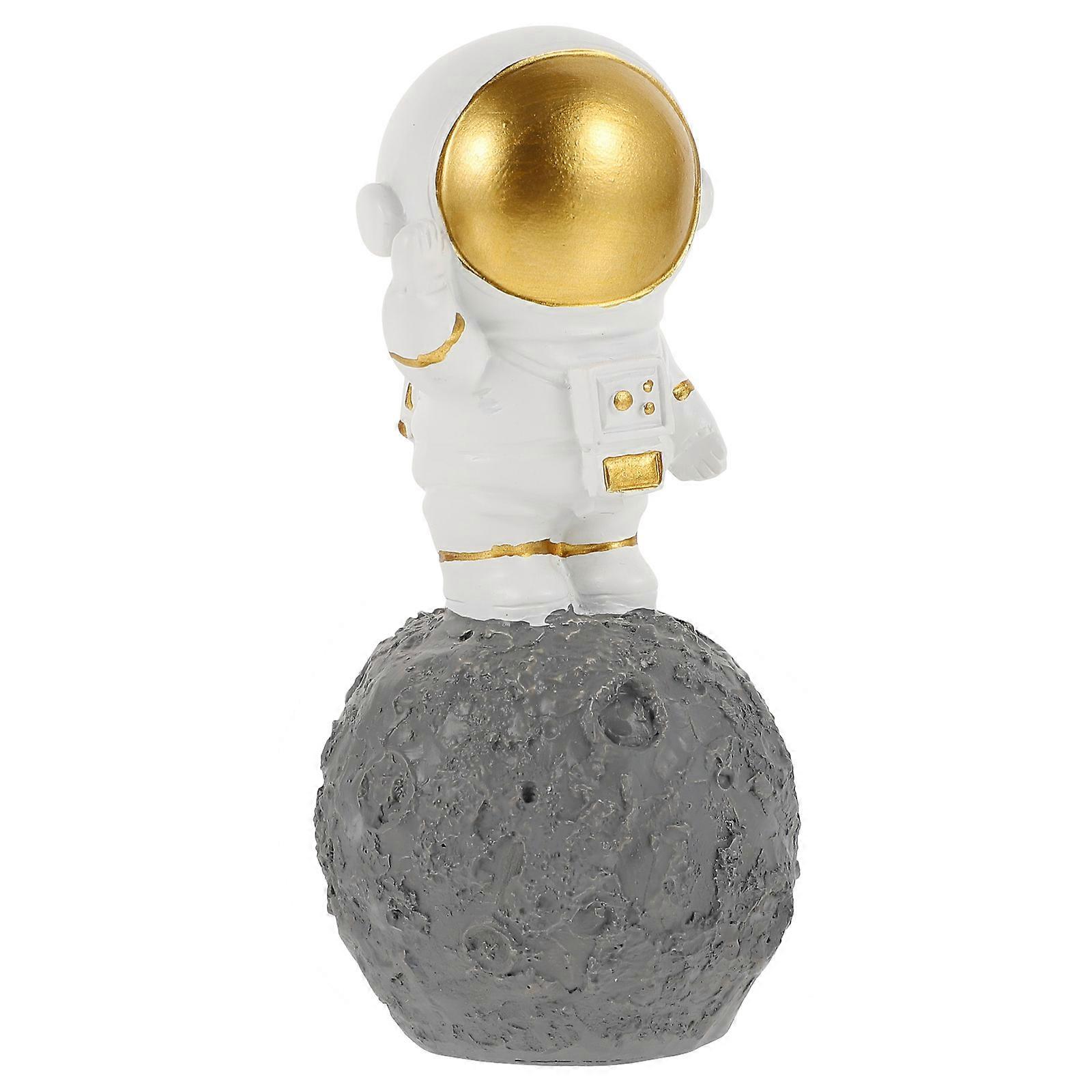 Golden Resin Spaceman Decor for Desktop 8Pcs Creative Astronaut Figurine Set