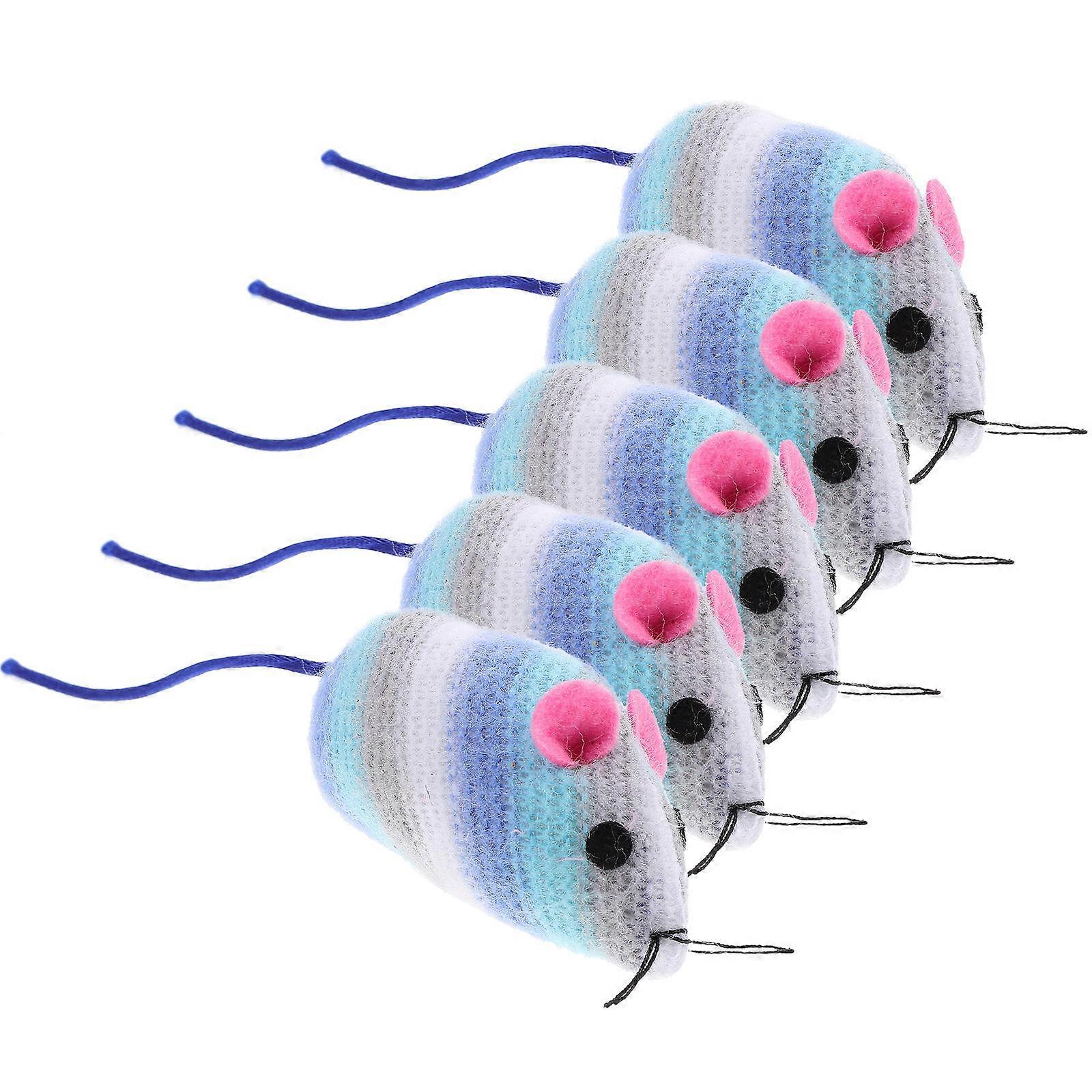 10 Pcs Cat Mice Toys Interactive Pet Toy for Indoor Cats Colorful Mouse Shape Exercise Fun