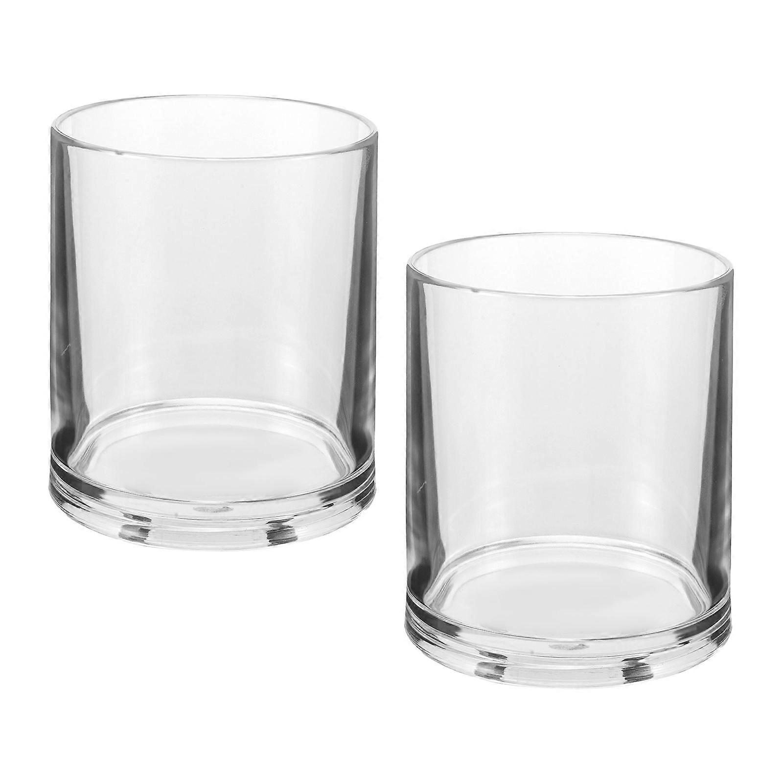 Minimalist Style Clear Drinking Glasses 6Pcs Reusable Round Acrylic Tumblers For Parties And Special Occasions