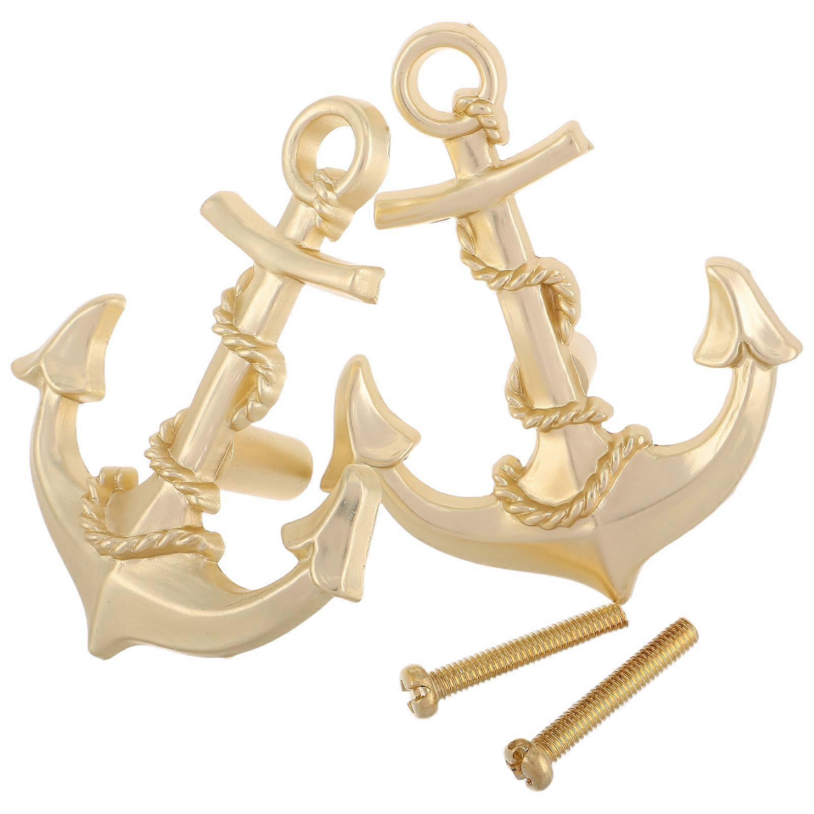 Golden Vintage Cabinet Handles with Nautical Decorative Knobs 10Pcs