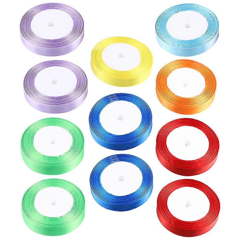 Vivid Ribbons 15 Rolls Decorative Wrapping Ribbon Gift Wrapping Craft Accessory Assorted Color Soft