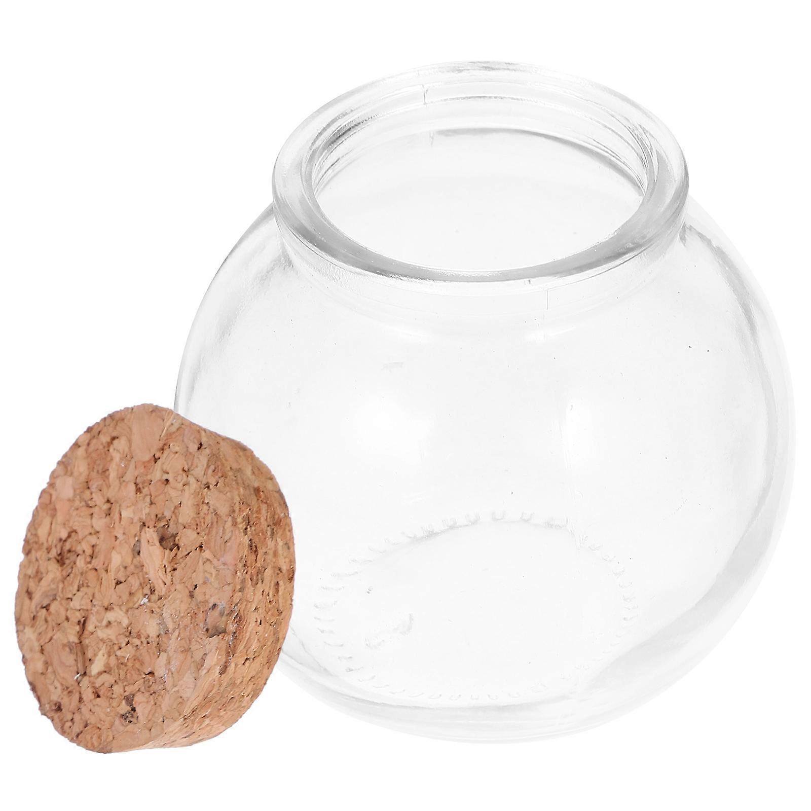 Sealing Performance Round Glass Bottles 2Pcs Suitable For Decoration And Small Accessory Storage