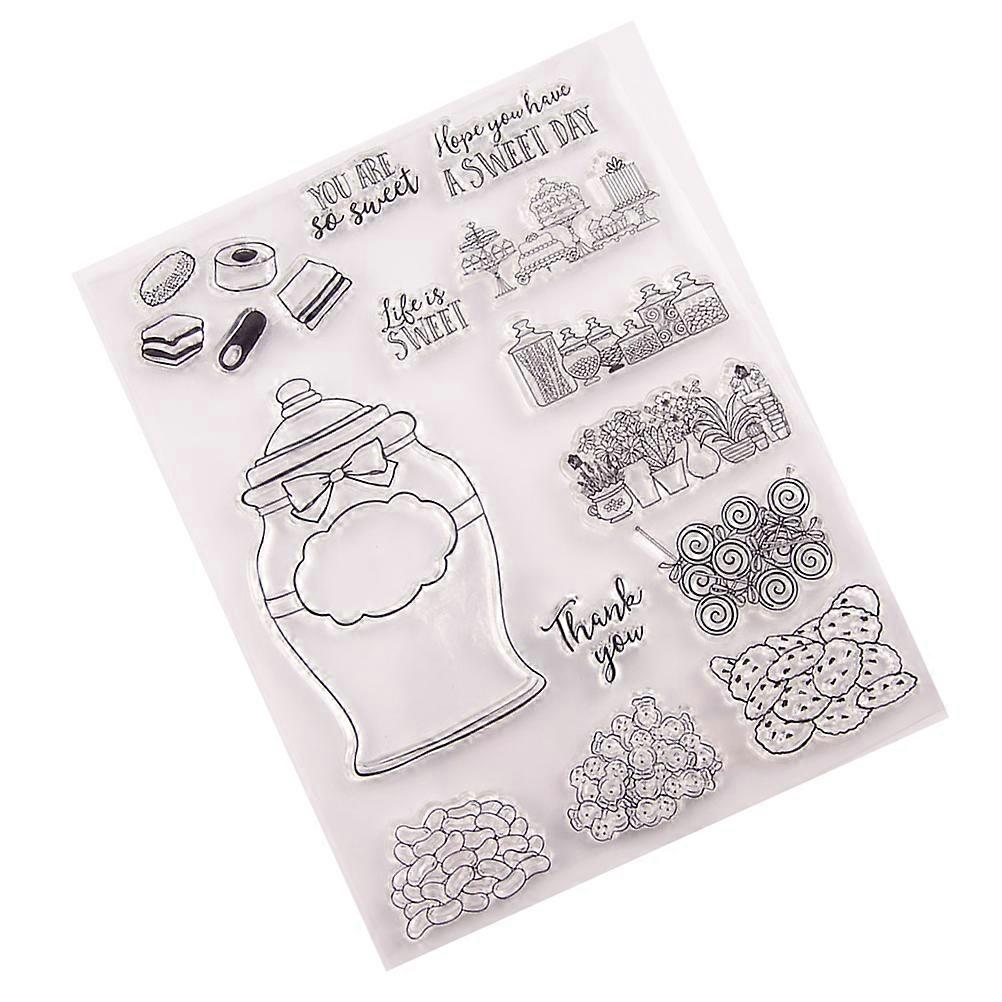 Tpr Seal Stamps Cake Design Clear Sheets for DIY Creative 2Pcs Pack