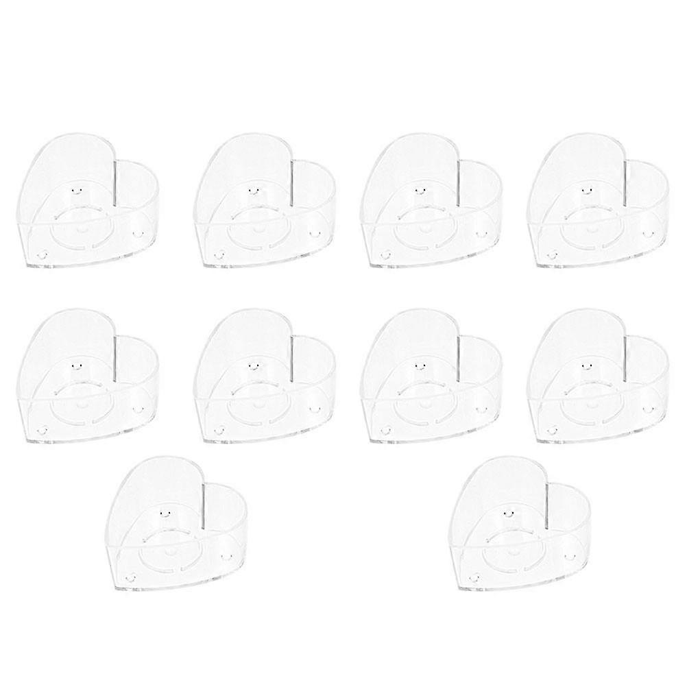 Plastic Heart Shape Candle Holder Containers for DIY Use 40Pcs