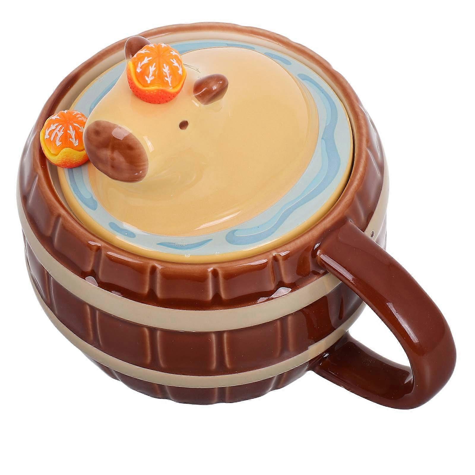 Creative Ceramic Mug for Coffee Drinking 2Pcs with Large Capacity