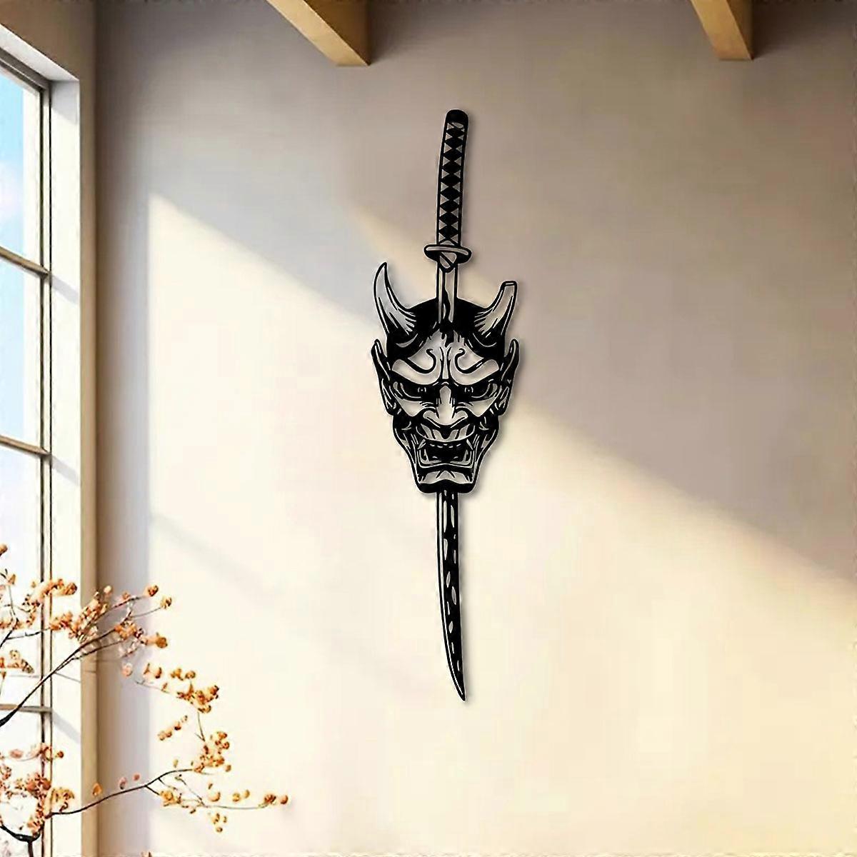 1PC Samurai Sword Hanging Metal Wall Décor for Home Interiors