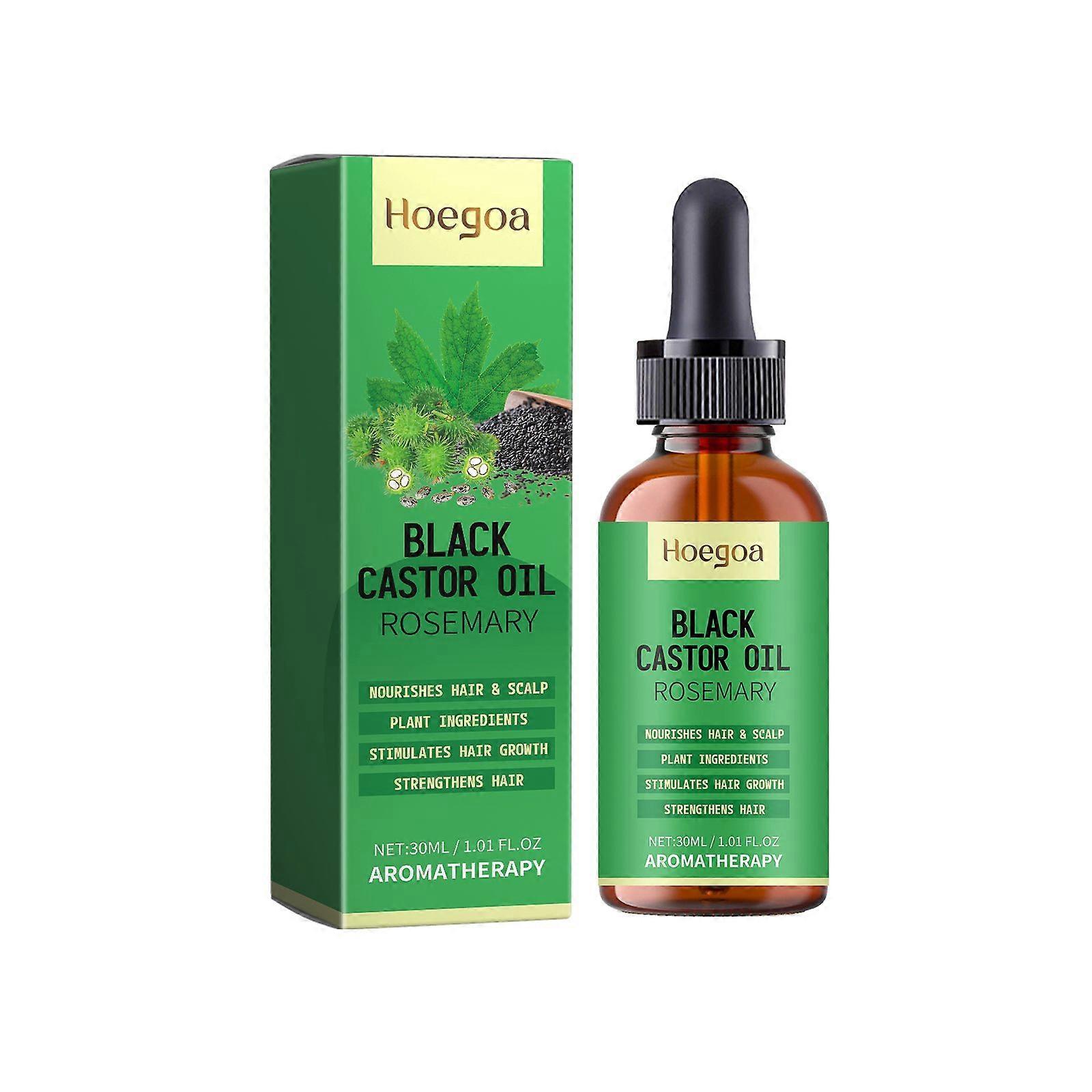 Hoegoa Black Castor Oil, Thickening Hair Repair Soft Massage Scalp To Strengthen Hair Strands