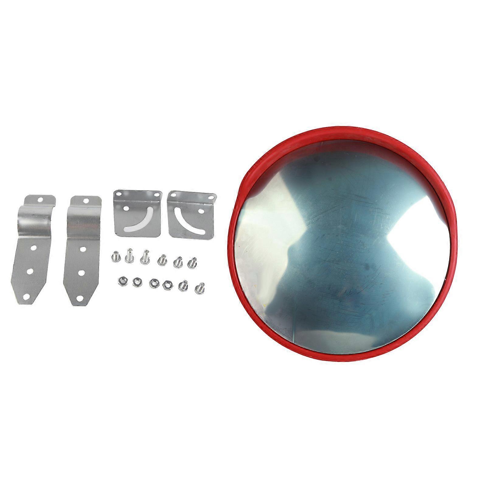 45cm Wide Angle Driveway Road Safety Convex Traffic Mirror with Mounting Hardware Accessories