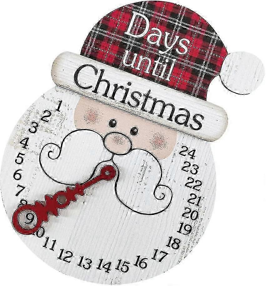 Christmas Reusable Advent Calendar, Countdown Calendar Wooden Wall Hanging Santa Claus Countdown Xmas Decorations For Christmas Home Decoration