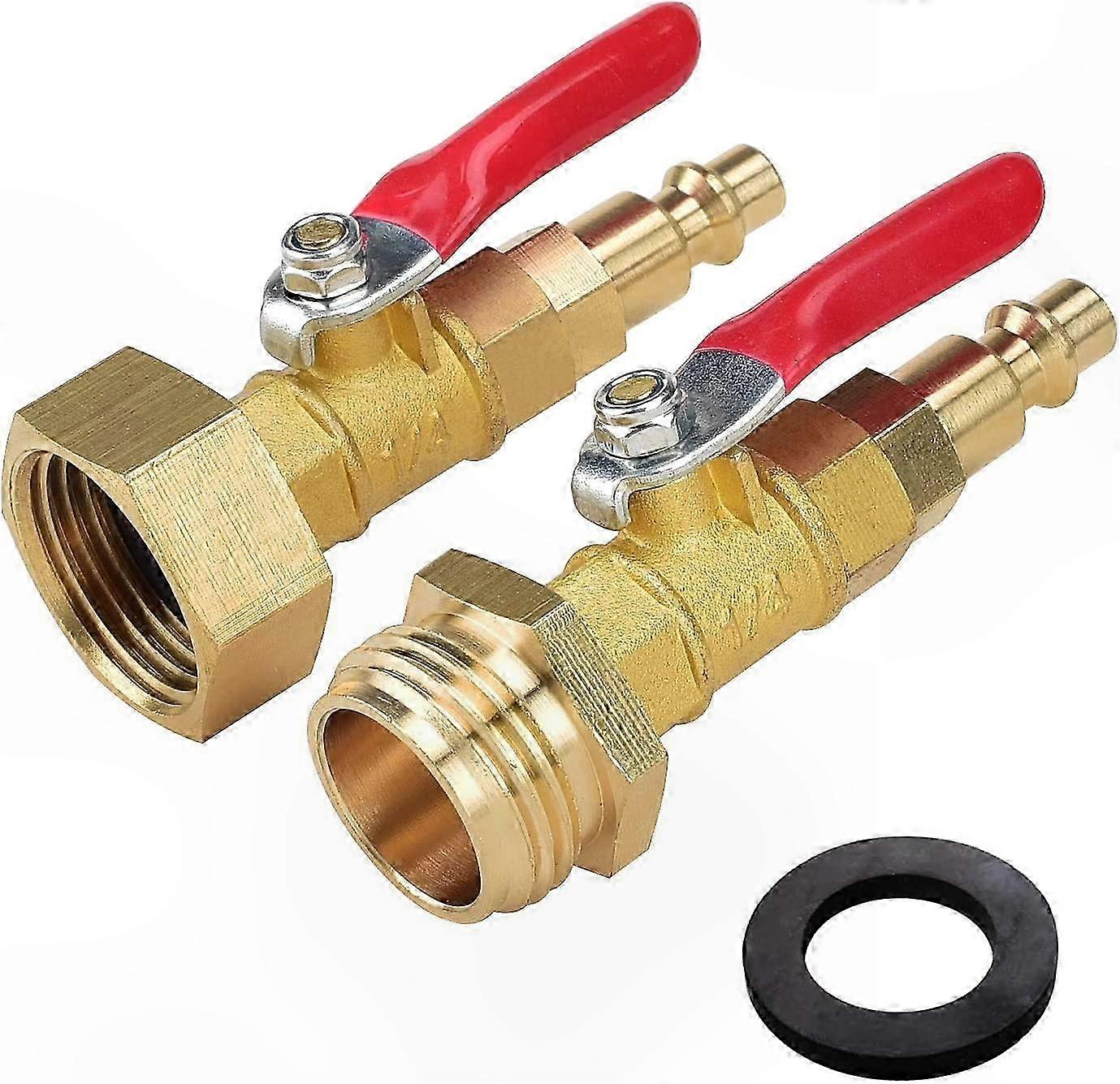 Winterizing Blowout Adapter with 1/4" Quick Connect Plug and 3/4" Garden Hose Thread, Ball Valve for Easy Winterization
