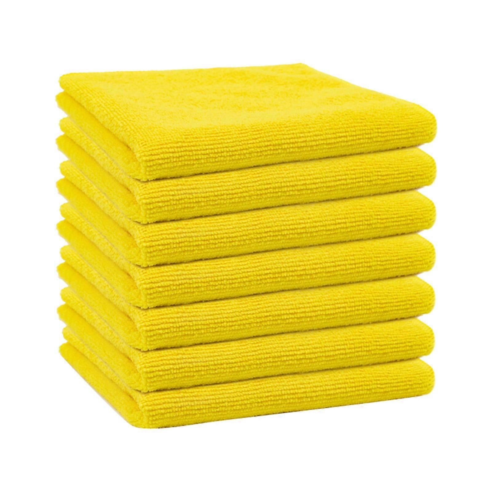 Microfiber Cleaning Cloth 5-Pack, Compatible with All Surfaces, Ultra Absorbent, Soft & Multi-Functional, 5 Color Combo, Yellow A