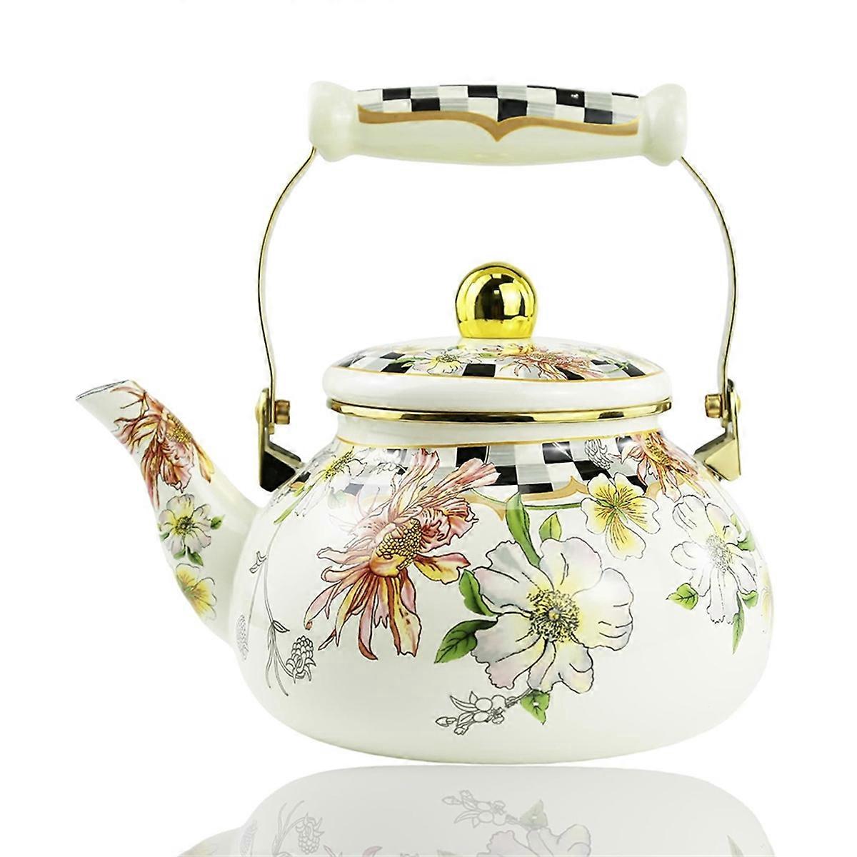 Ceainic cu email floral pentru apă caldă