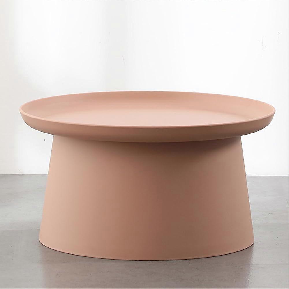 Round Accent Table Modern Minimalist Design Removable For Small Spaces 70x36 cm Pink For Living Room And Bedroom