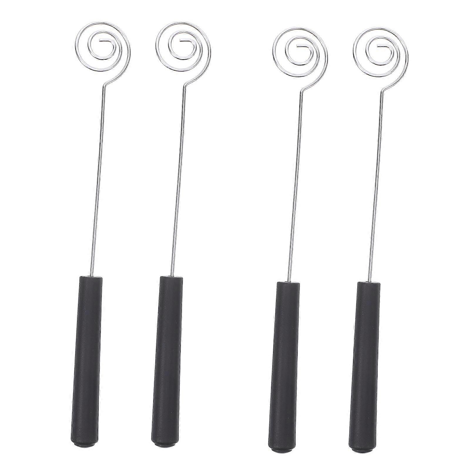 4pcs Stainless Steel Chocolate Dipping Fork - Reusable Candy Making Tools For Dessert Fondue Cake Decorating - Spiral Dipper Baking Utensils For Parti
