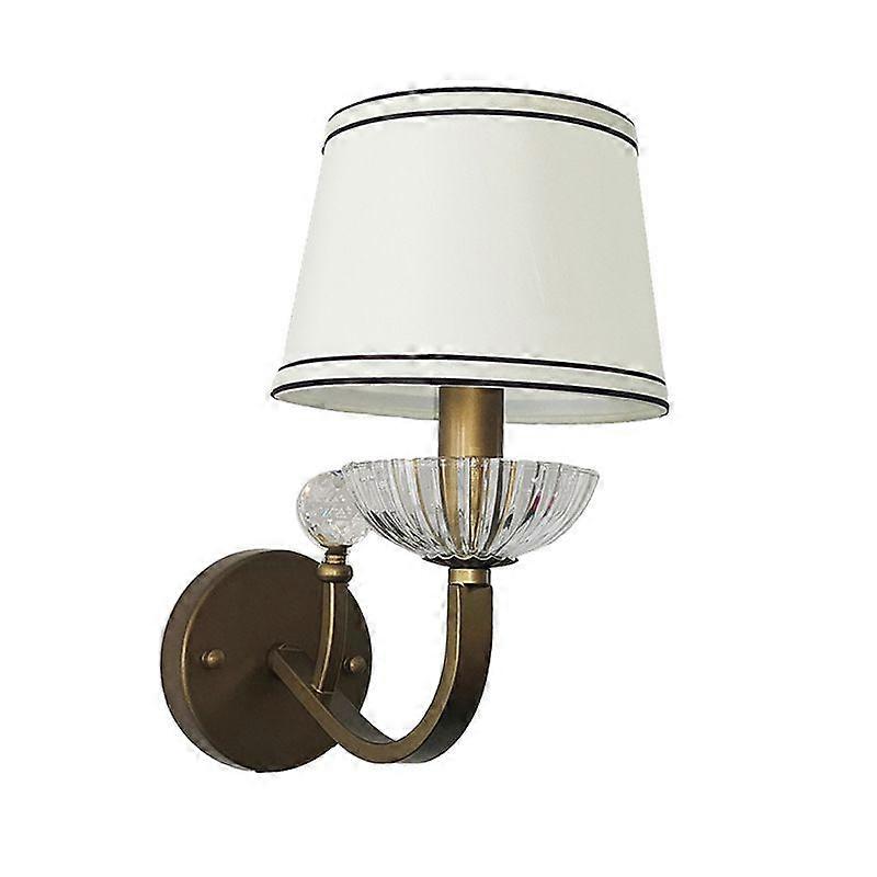 Simple and modern iron wall lamp, fabric lampshade, retro reading lamp, suitable for bedrooms, corridors, bars, cafes