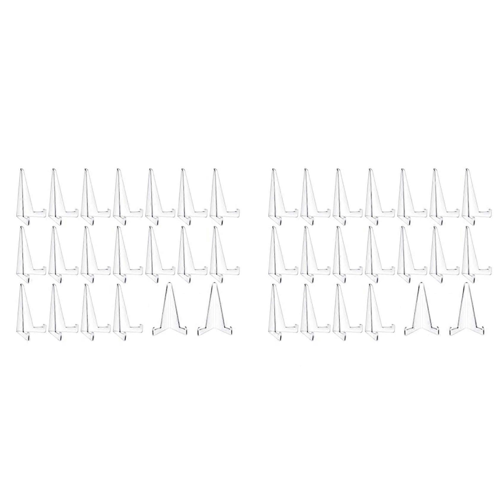 40 Pcs Triangle Acrylic Easel Stands for Display Mini Picture Frame Stand Plate Holders Photo Holder Stand