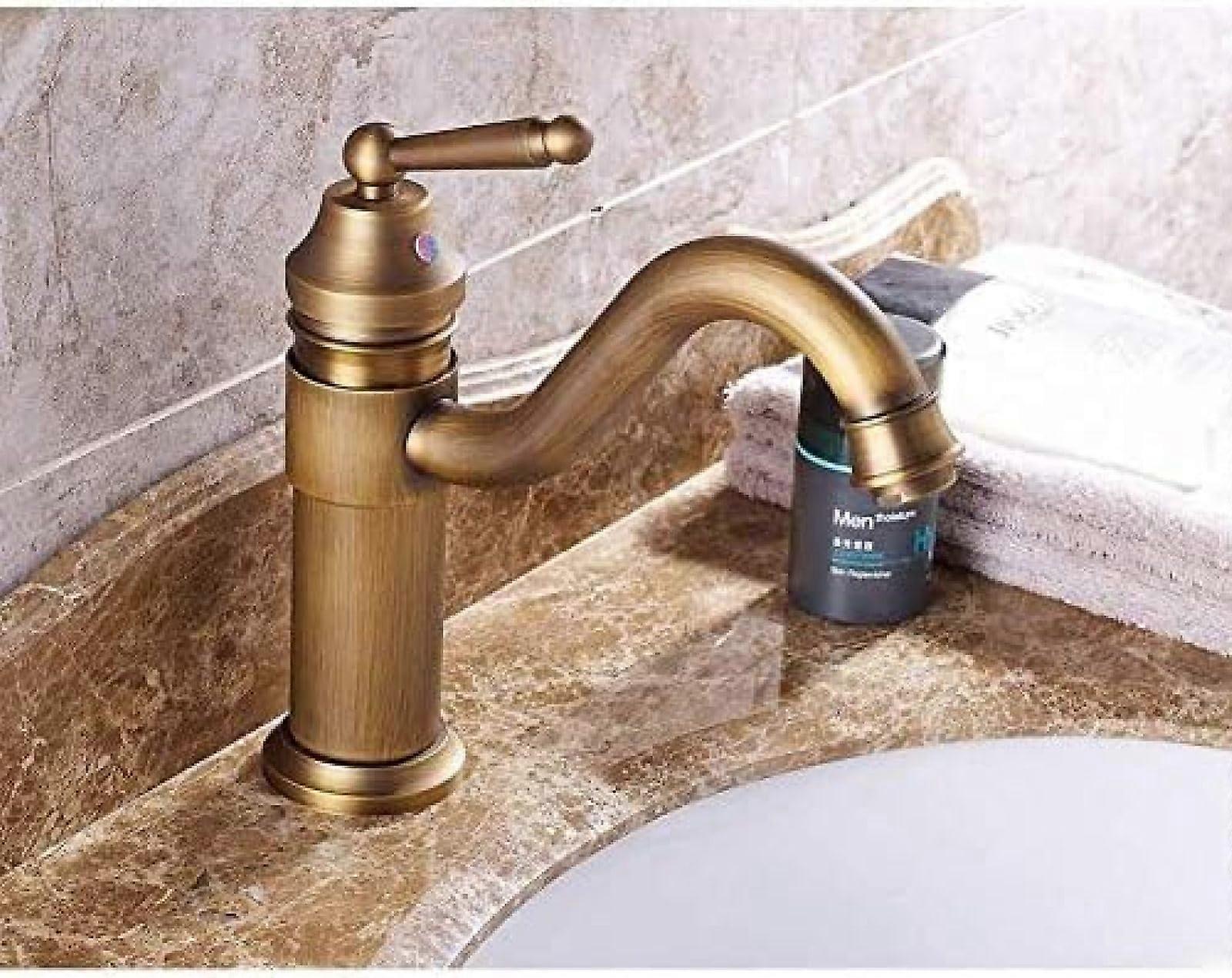 Kitchen Taps Deck Mounted Brass Hot And Cold Single Hole Single Handle Sink Faucet Swivel