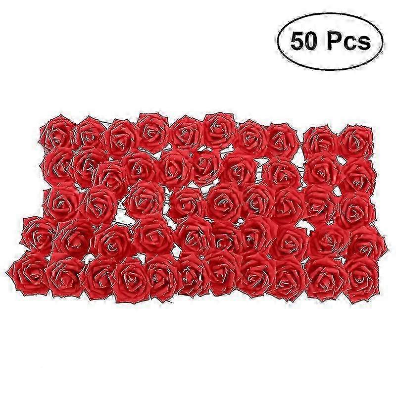 Tekokukkaruusu, Real Touch, 50kpl, kirkkaan punainen, DIY-kukkakimppuihin ja kodin sisustukseen