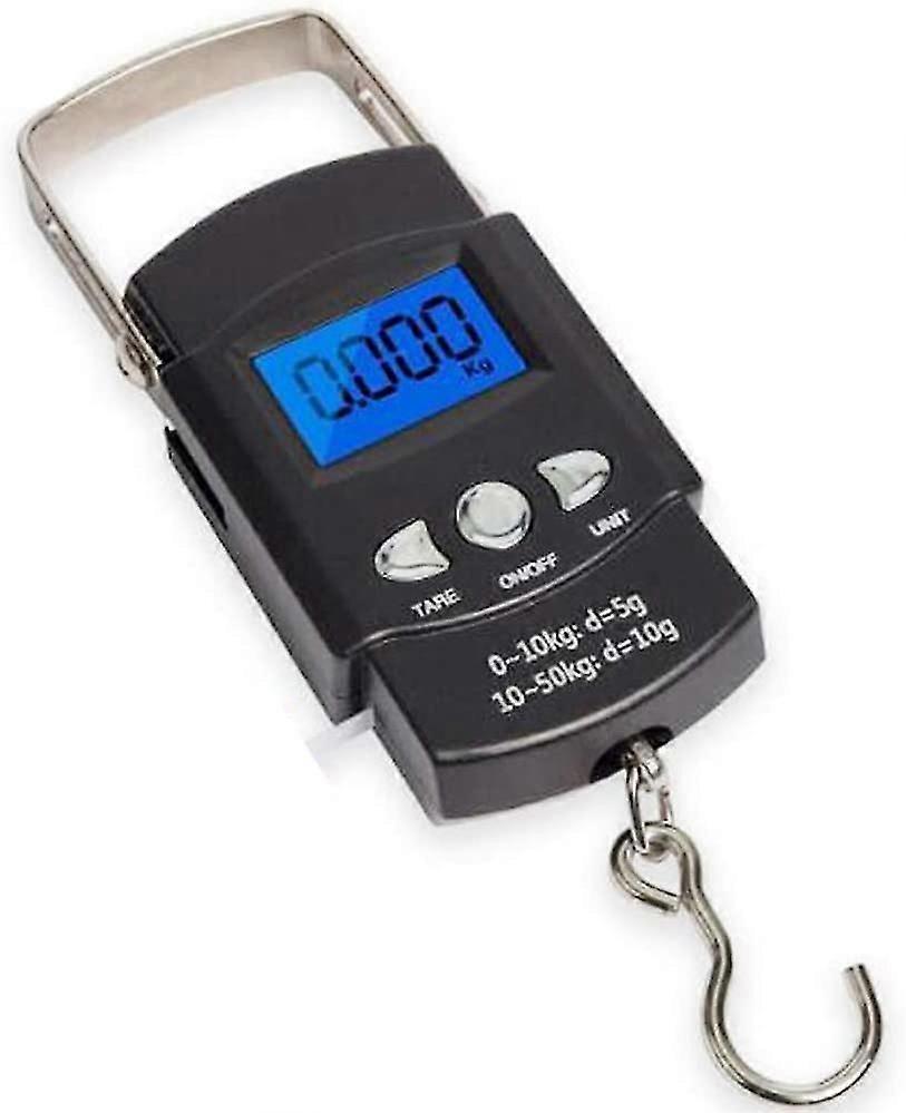 Fishing Scale 110lb/50kg Backlit Lcd Screen, Portable Electronic Balance Digital Fish Hook Hanging Scale With Measuring Tape Ruler For Tackle Bag,lugg