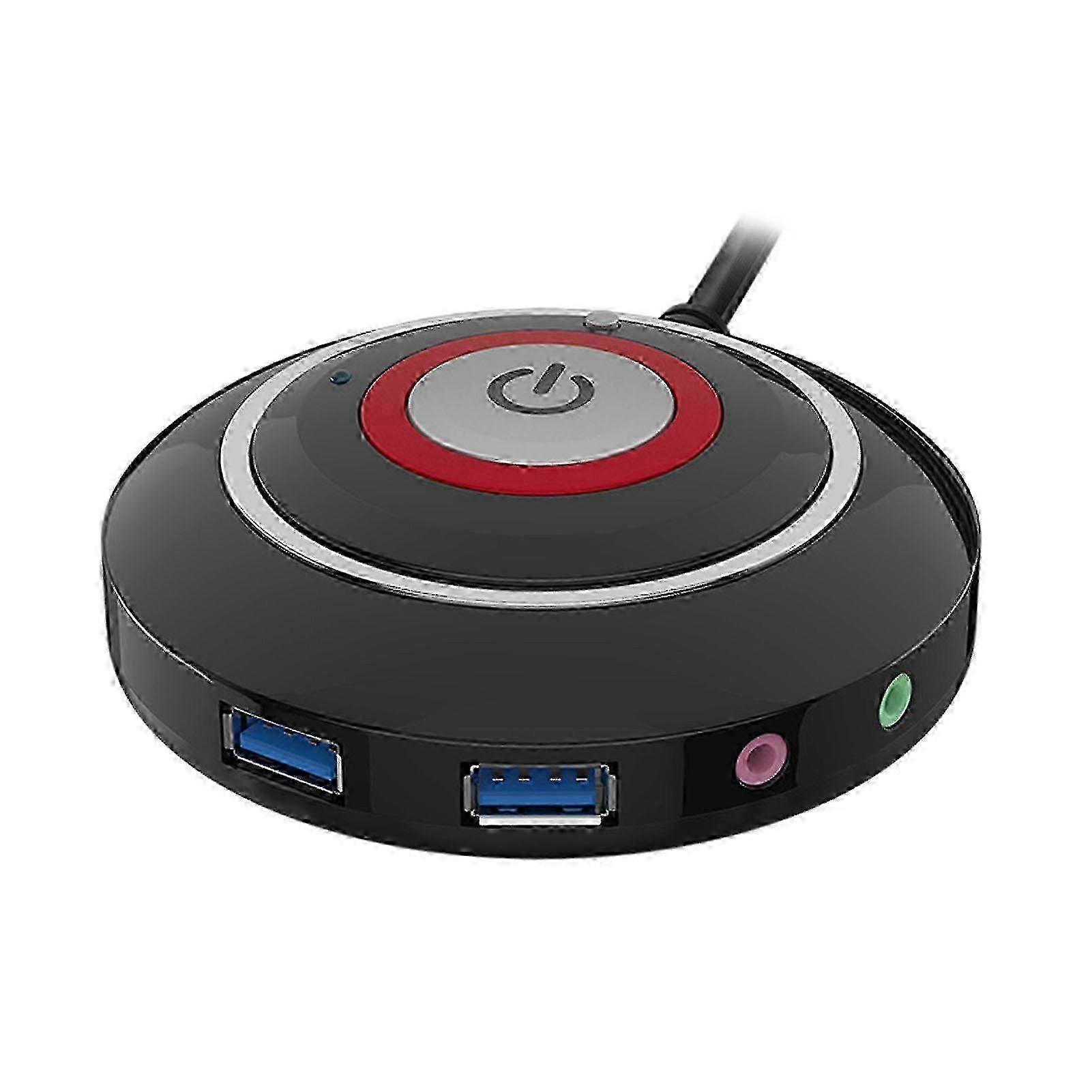 Optimized Desktop PC Power Button Switch with Dual USB, Audio Feedback, Sensitive Reset, and Extension Cord