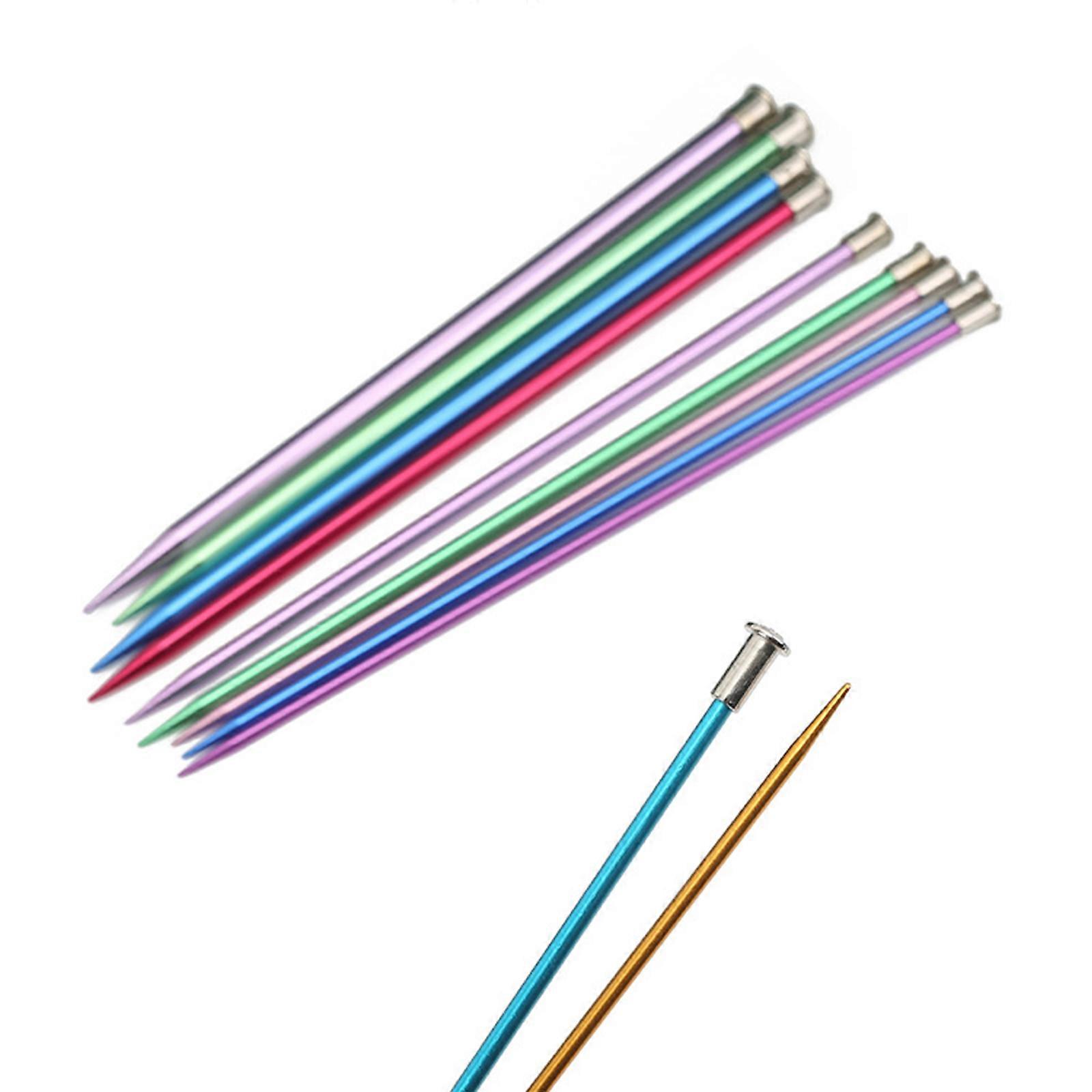 Aluminum Crafting Weaving Needle Single Pointed Knitting Needle DIY Craft Weaving Tool for Making Sweater, Shawl, Scarfs Multicolor