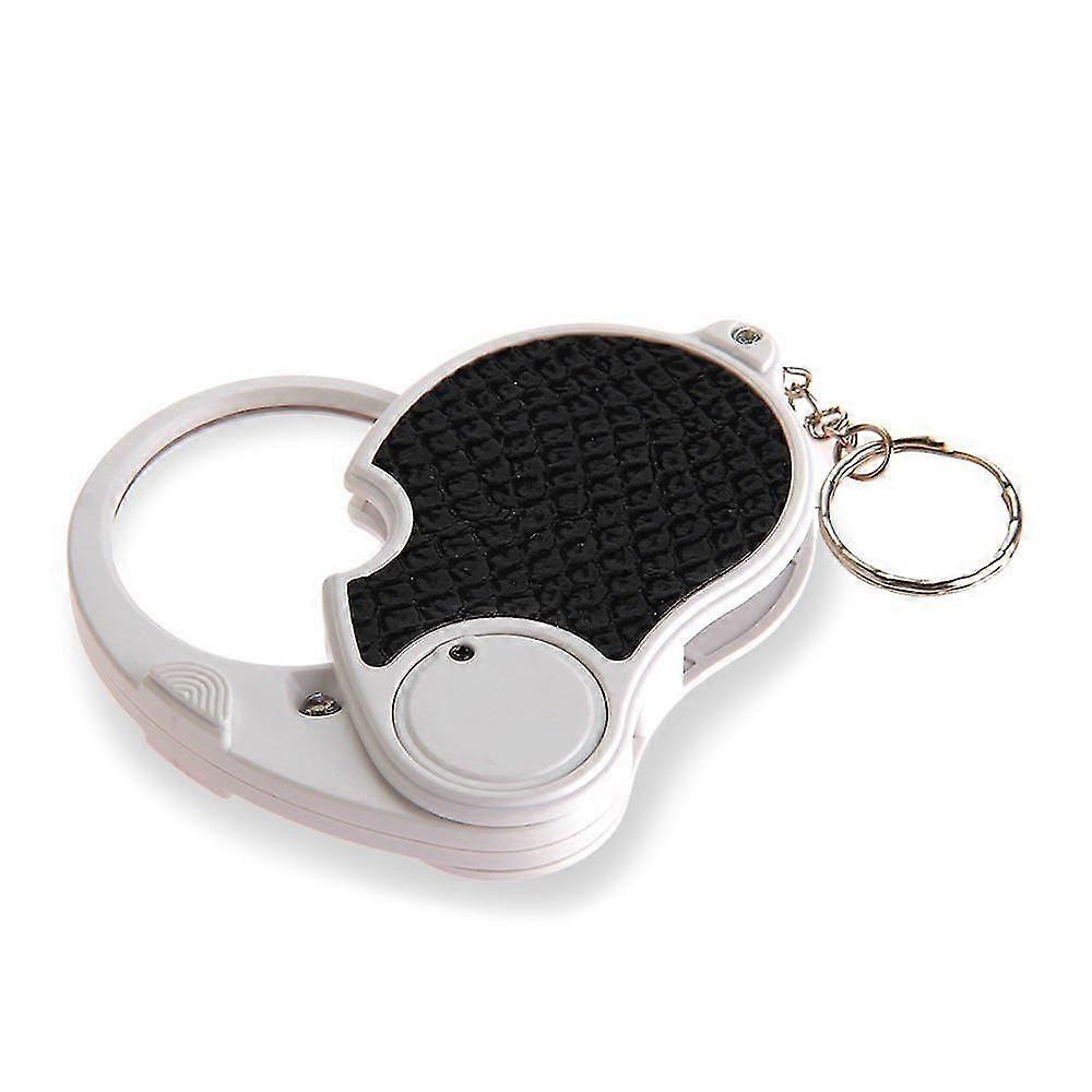 5 Trade Loupe Magnifying Glass With Led Lamp Pocket Magnifier Portable Folding Keyring-haoyi