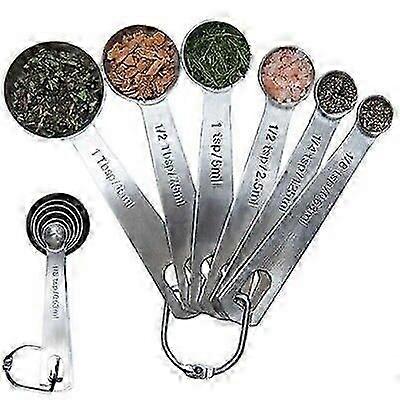 Chef Remi Measuring Spoons Set of 6 Sizes | Stackable Stainless Steel Spoons