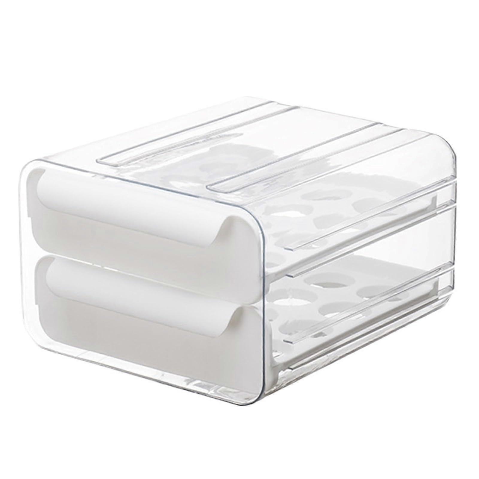 Stackable Egg Storage Drawer Box Refrigerator Egg Storage Organizer Large Capacity Fridge Container Kitchen Space Saving