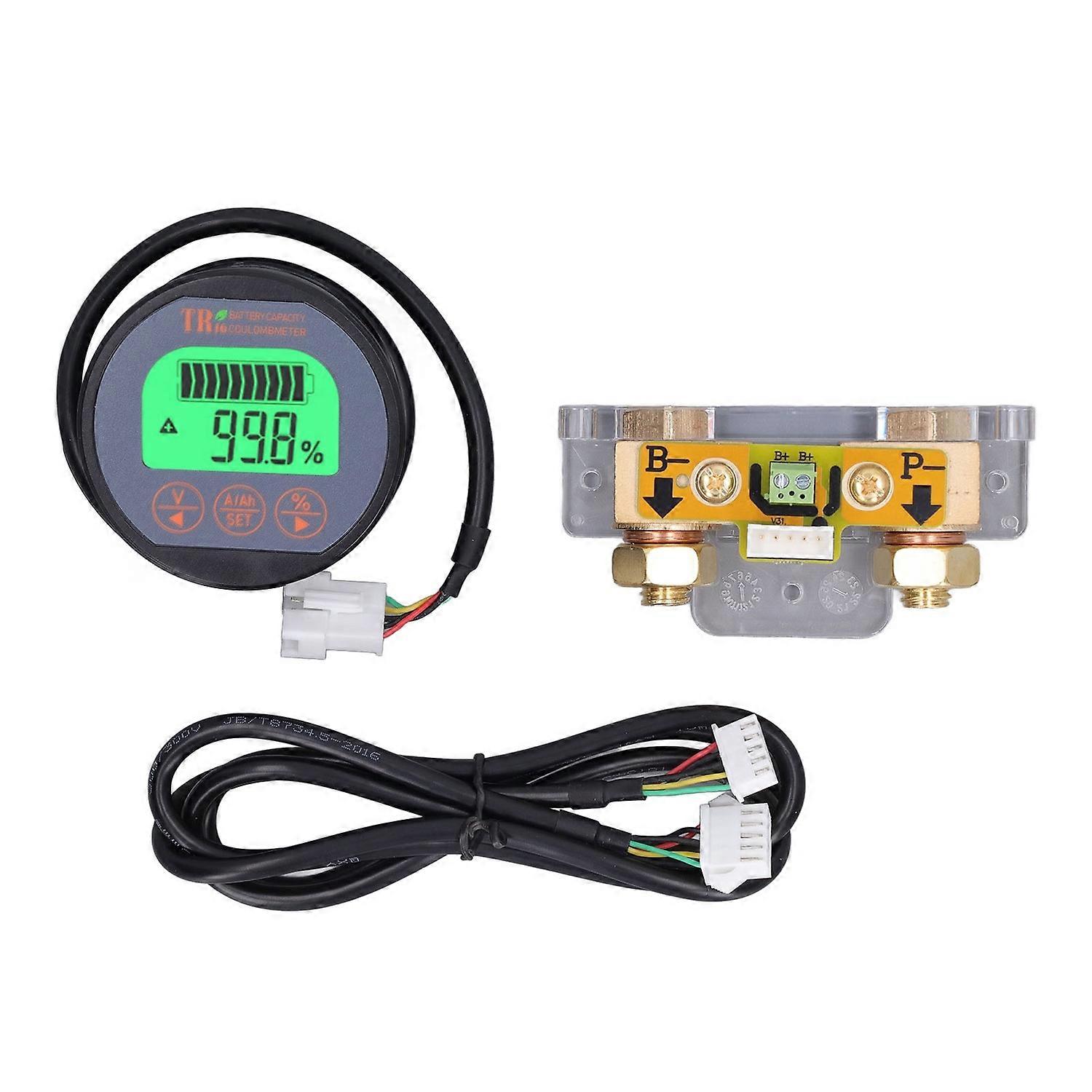Battery Monitor Waterproof Reverse Connection Protection Battery Voltage Indicator 100V 350A
