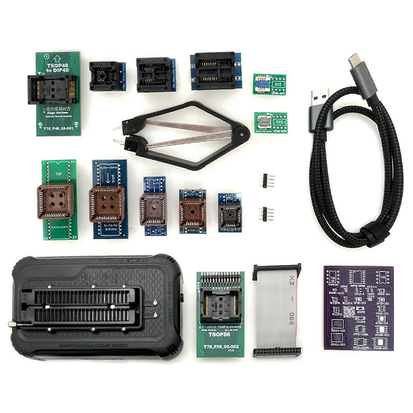 USB T76 Programmer and Adapter Set for Fast and Flexible Chip Programming in Various Applications Reliabled Multicolor