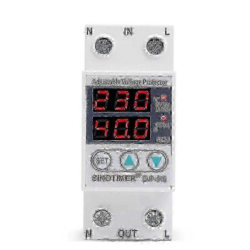 SVP-916 Dual Display Surge Protector: 40A Over Voltage Protection, Limit Current, 110V Automatic Voltage Relay for Safe Power Management