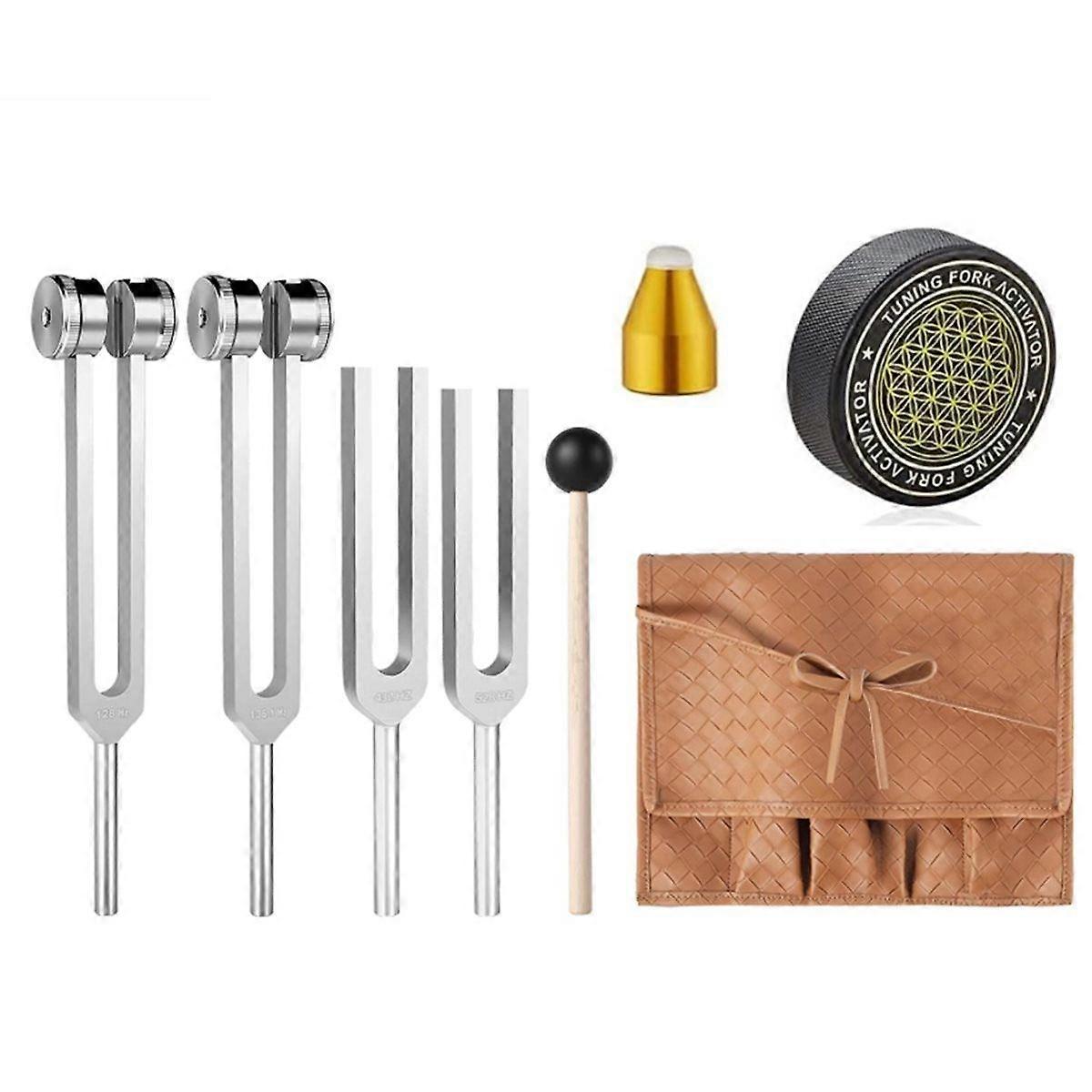 Tuning Forks for Healing(528Hz, 432Hz, 136.1Hz, 128Hz),Weighted & Unweighted Tuning Forks Set for C