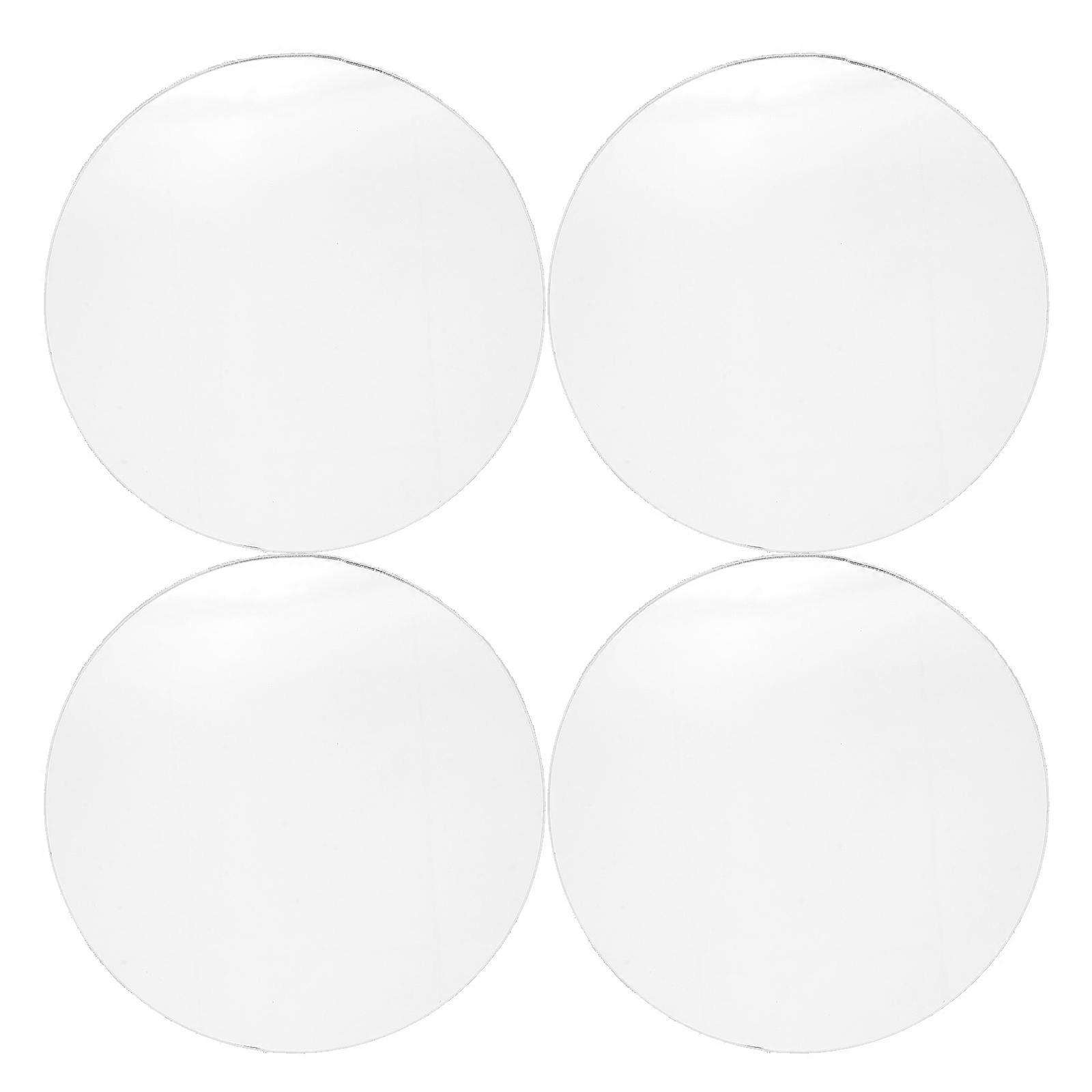 4pcs Acrylic Mirror Sheets Round Makeup Vanity Mirror Replacement Part