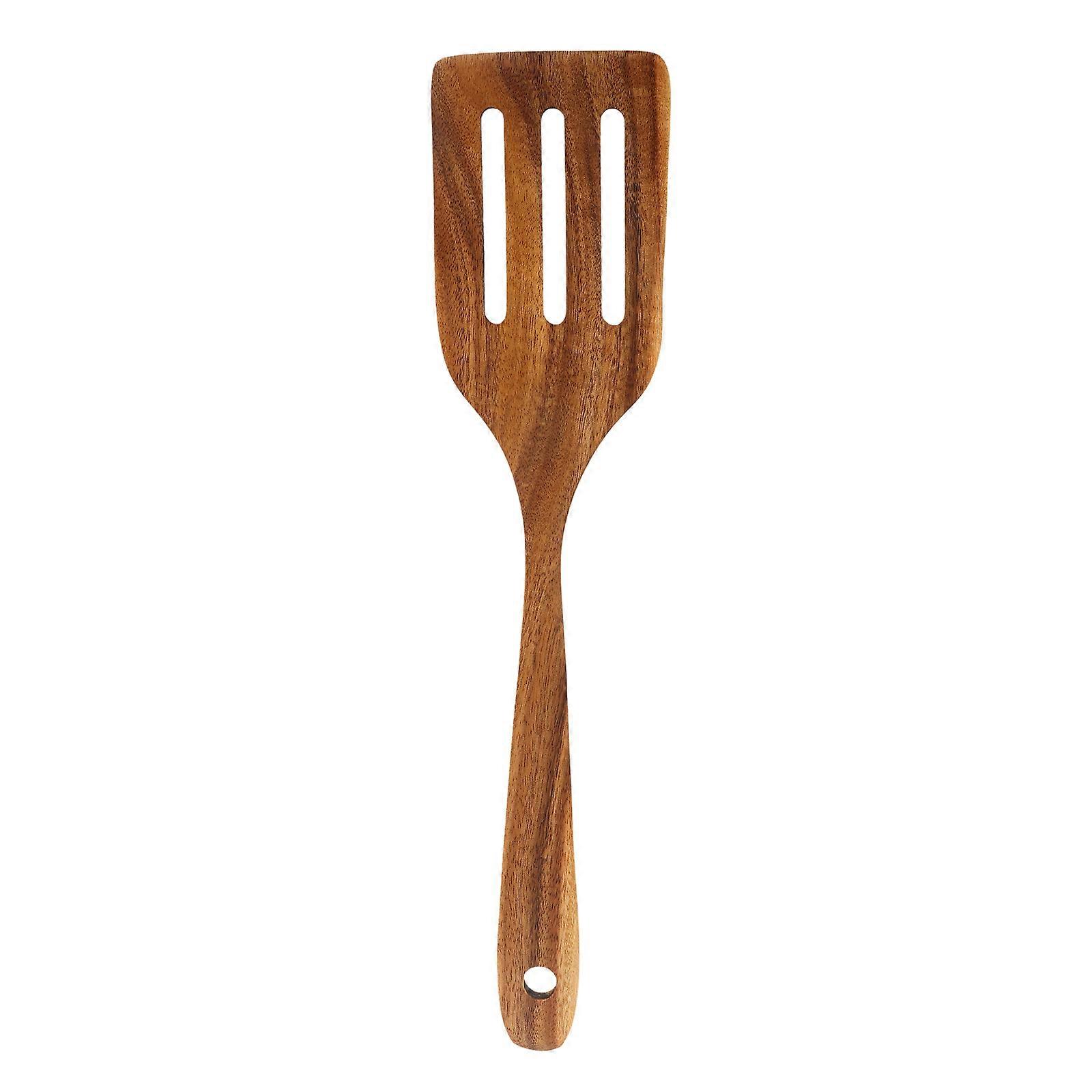 Small Wood Slotted Turner Multi purpose Food Spreader 1 Set Kitchen Tool