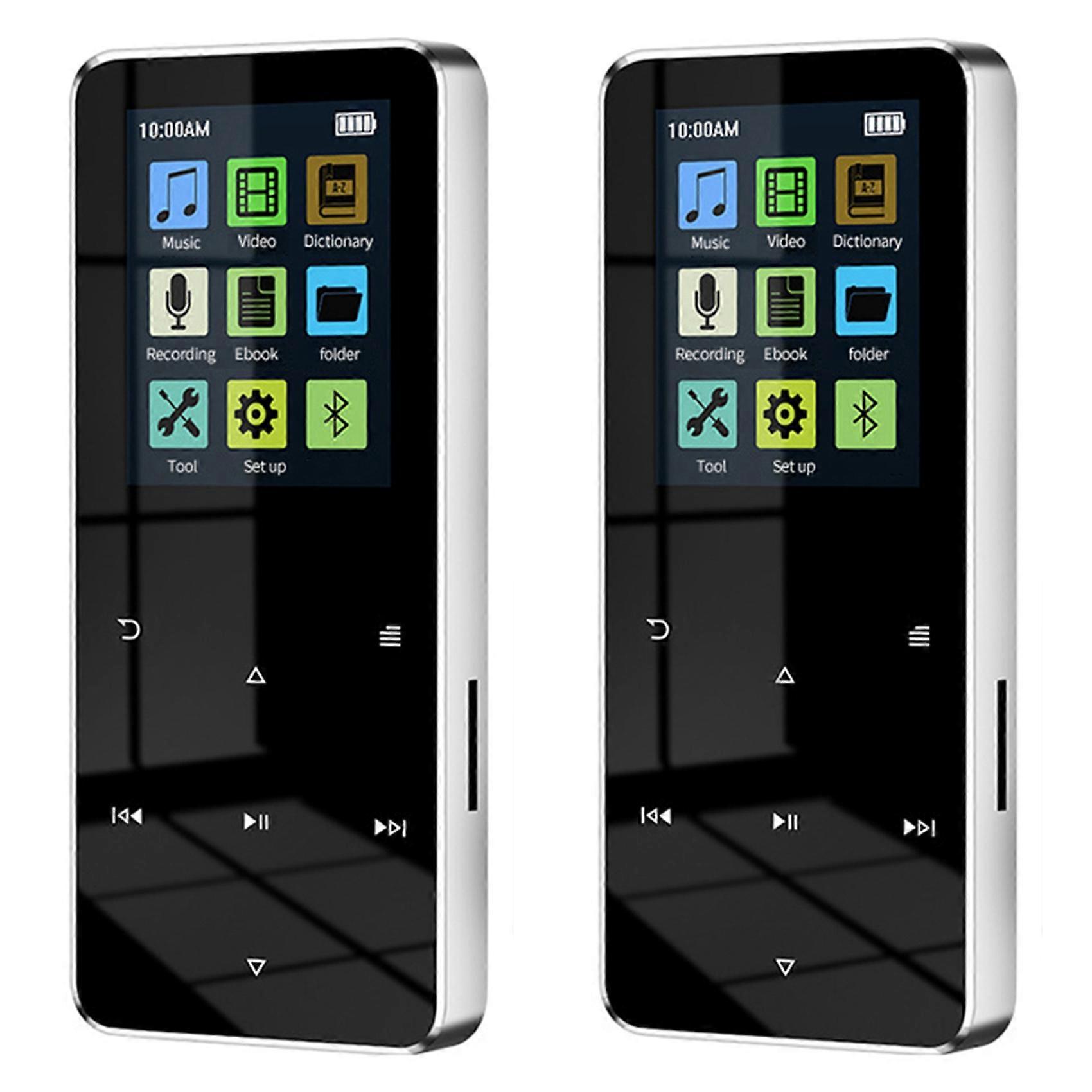 2X Bluetooth MP3 MP4 Player 8G HiFi Music Player Supports Card,with FM Alarm Clock Pedometer E-Book Built-in Speaker