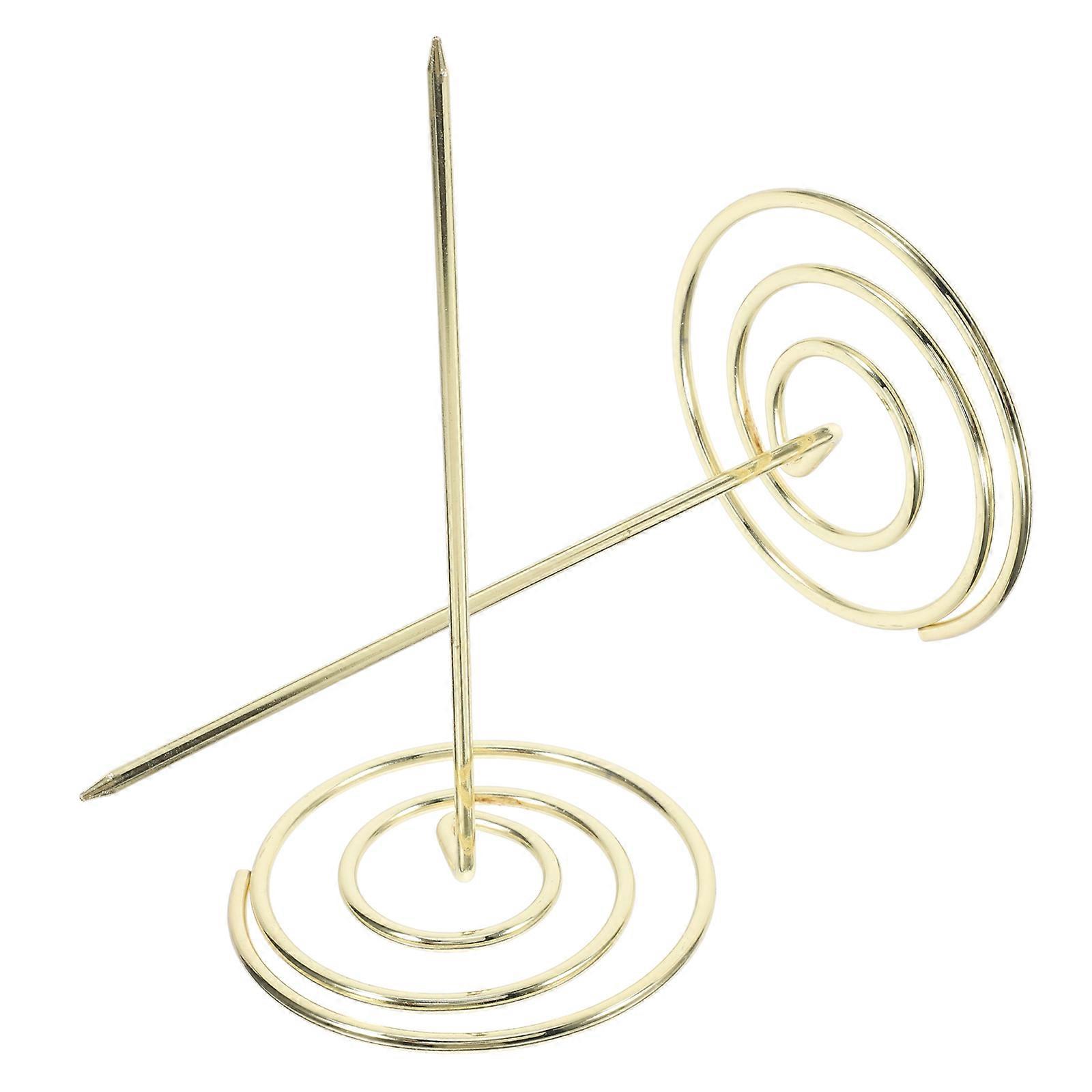 2 Pcs Golden Menu Summons Fork Invoice Document Notes Metal Needle Folder Storage Products for Office Home Kitchen