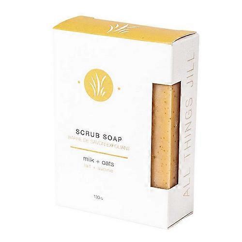 All Things Jill Milk Plus Oats Scrub Bar Soap, 130 Grams