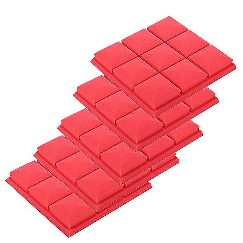 5 Pack Mushroom Studio Wedge Tiles, Sound Proof Foam Panels,Red