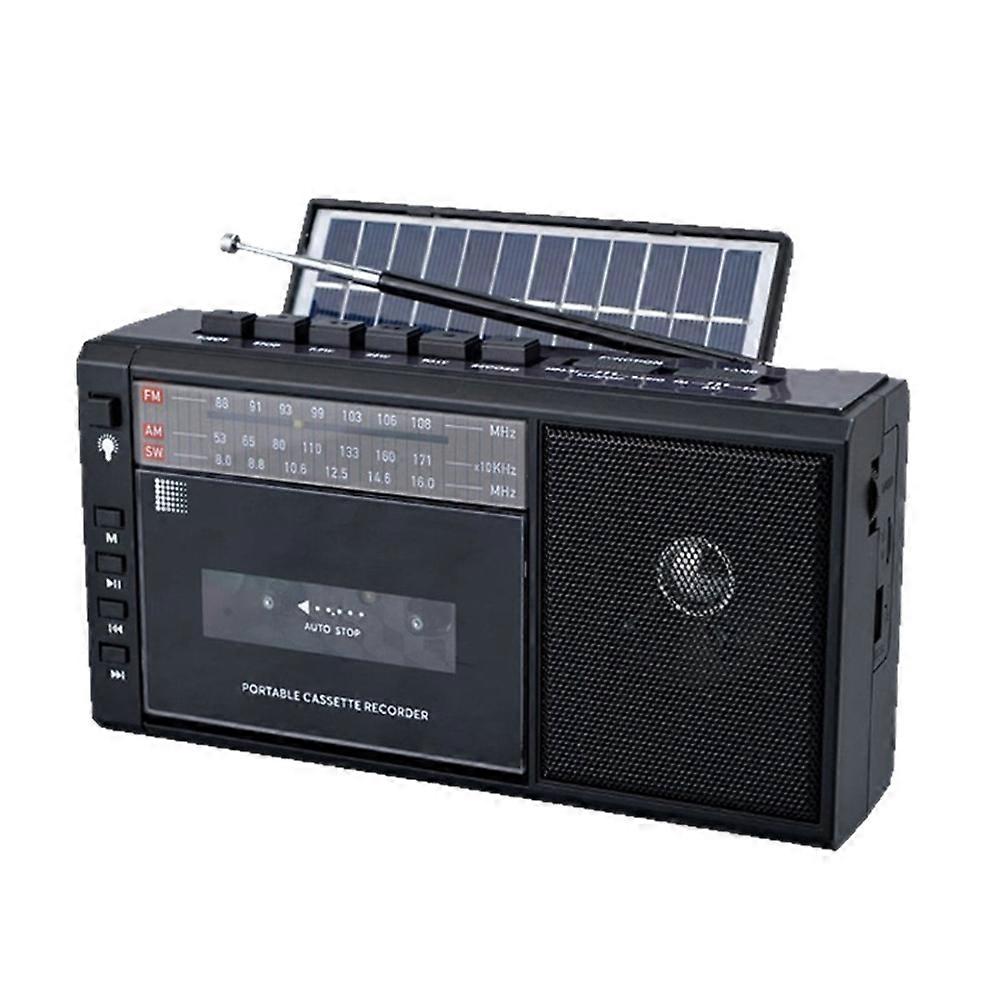 Nostalgia Classic Cassette Solar Player AM FM SW Radio Retro Cassette Bluetooth Speaker Music Player Solar