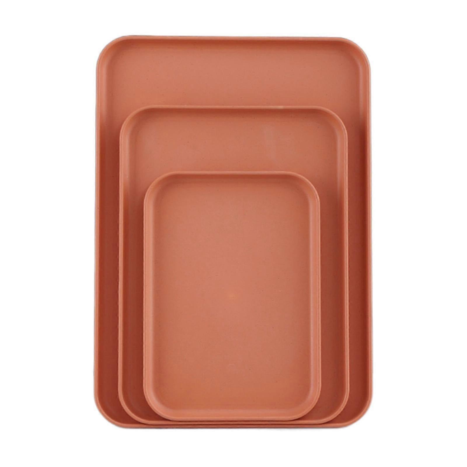 Yuseik Wheat Straw Tray Orange, Medium, Birch Multi-Use, Large Capacity, Food Grade, Anti-Deformed, Shockproof, compatible with Home & Barbecue Grill