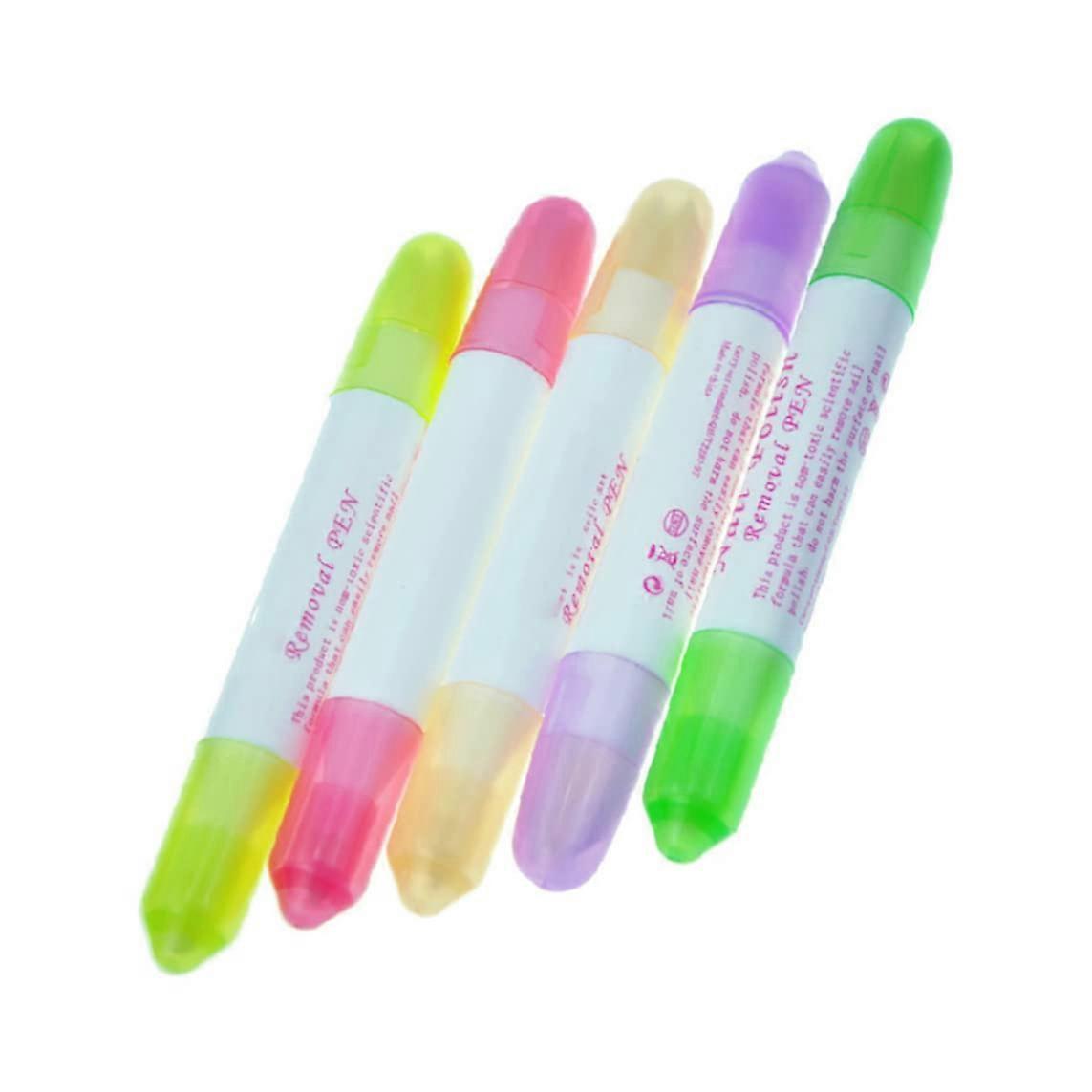 Nail Polish Corrector Pen Set with Replacement Tips for Precision Cuticle Cleanup 5pcs