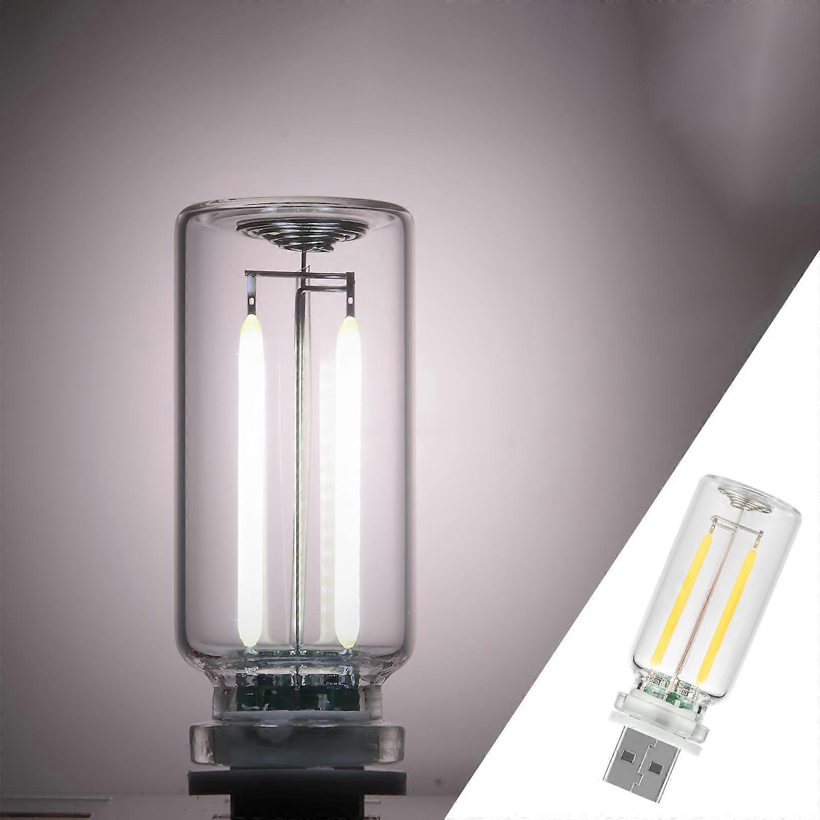 Car LED Interior Light with Touch Control, USB Powered Ambient Lamp, Mini Glass Bottle, White