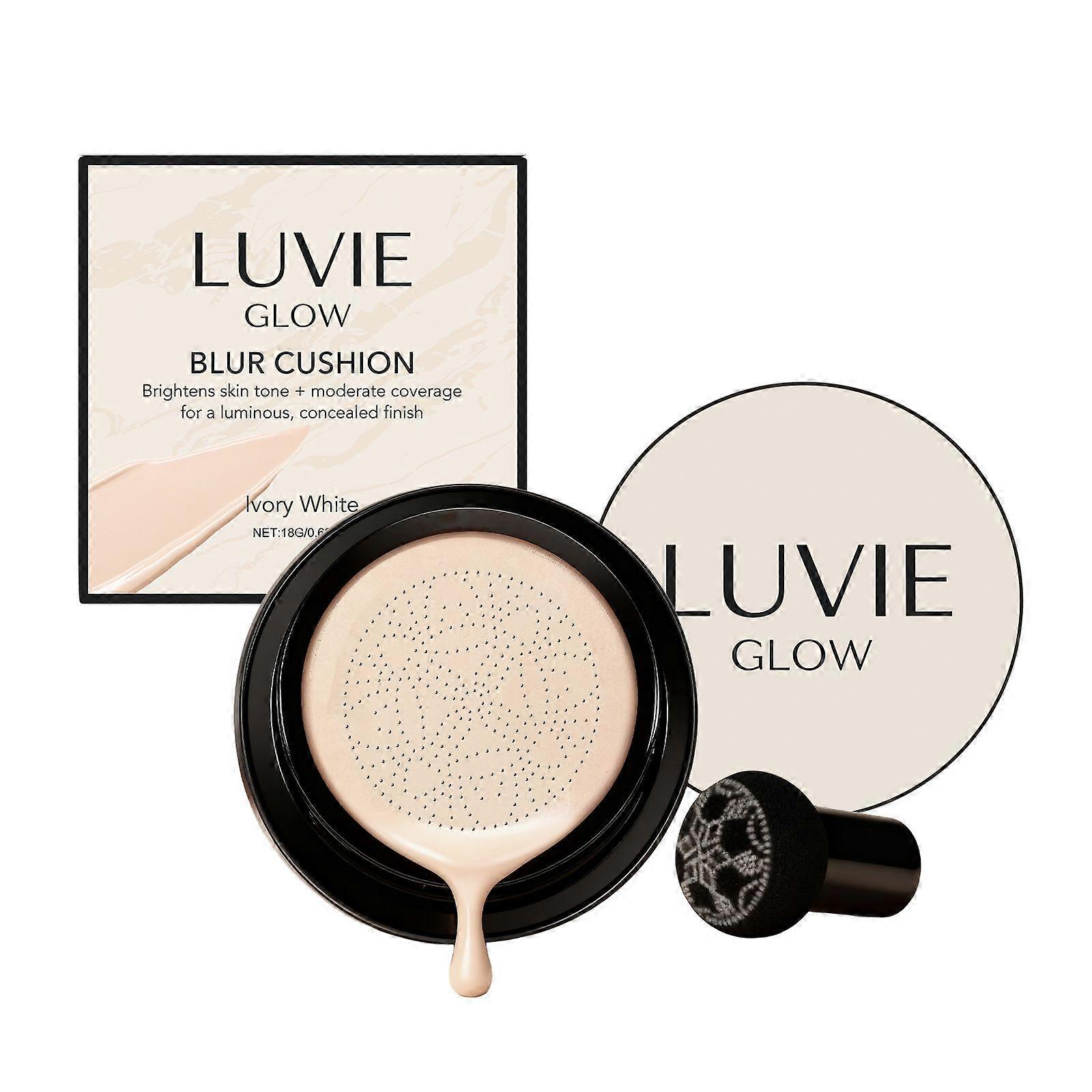 zephoco Brightening Flawless Cushion Cream (Ivory White) Multi-Color Series Brightening, Natural Concealing, Light, Hydrating, Natural Adhesion, Clear