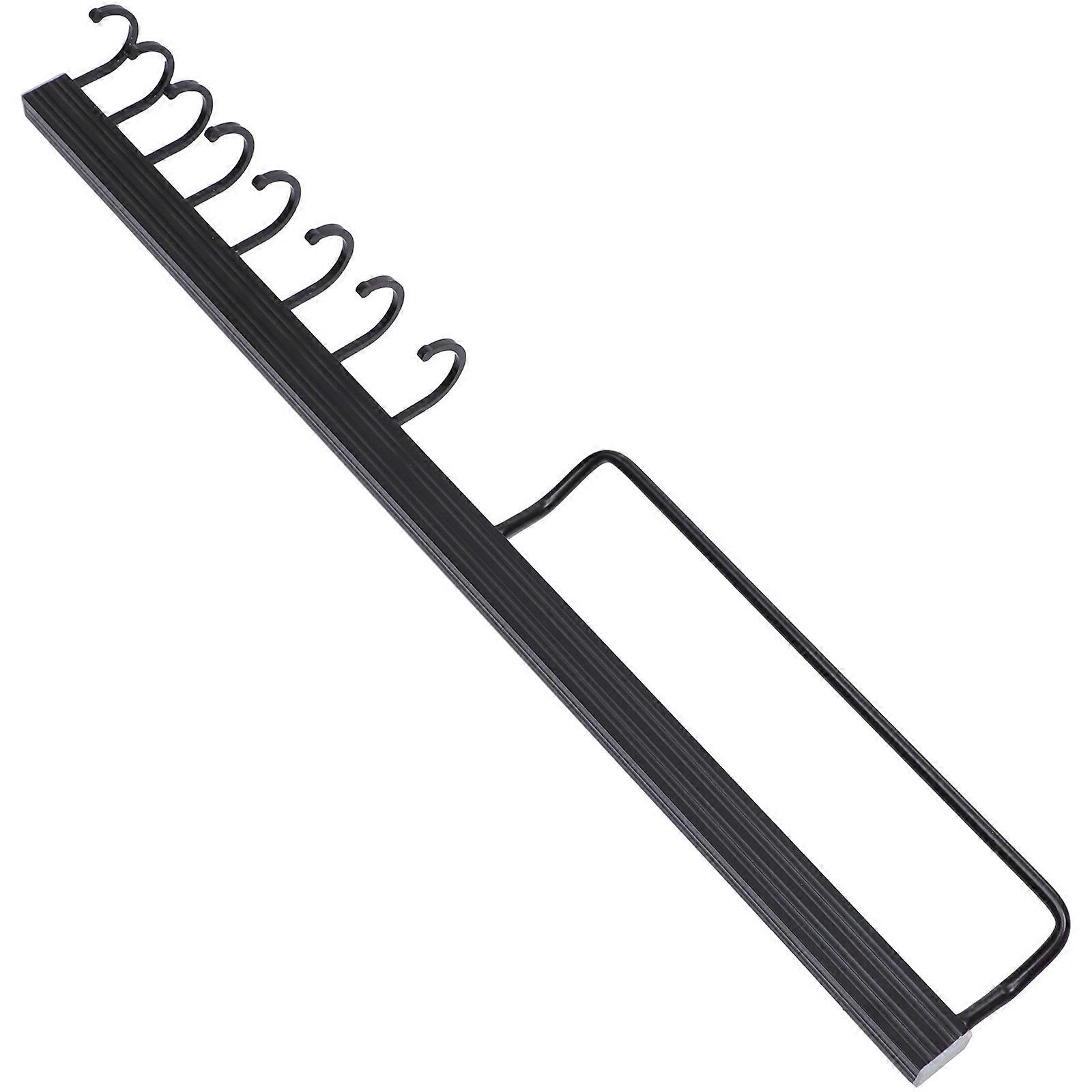Moveable Kitchen Utensil Hook Rack for Hanging with 8 Black Hooks