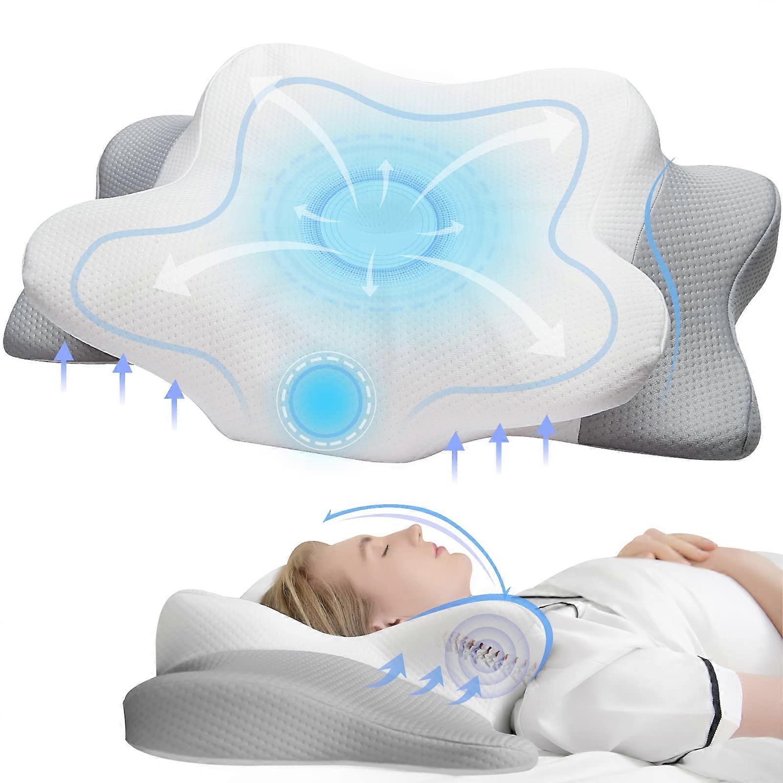 Cervical Memory Foam Pillow for Neck and Shoulder Pain Relief Ergonomic Contour Design Queen Size