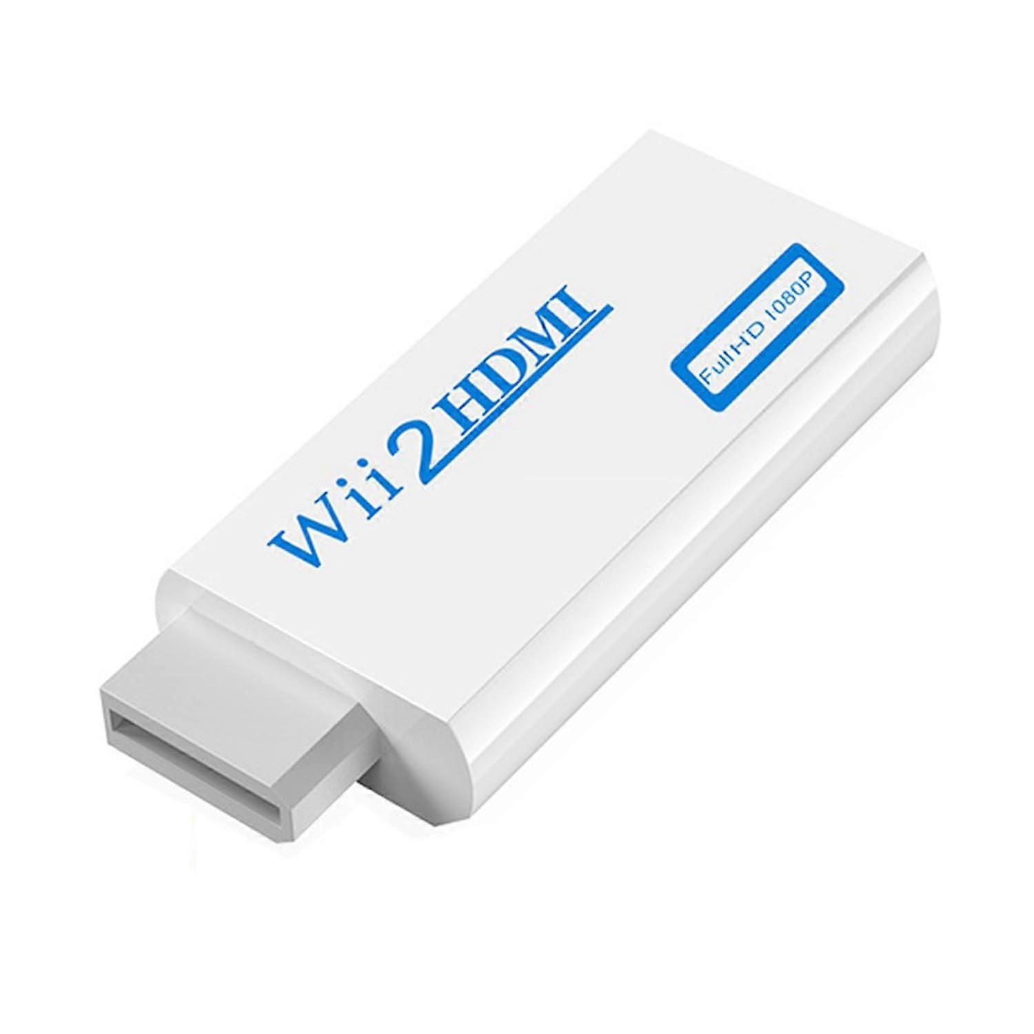 HDMI Converter 1080P Video Adapter with Audio Output, Full HD PlugandPlay White for Wii