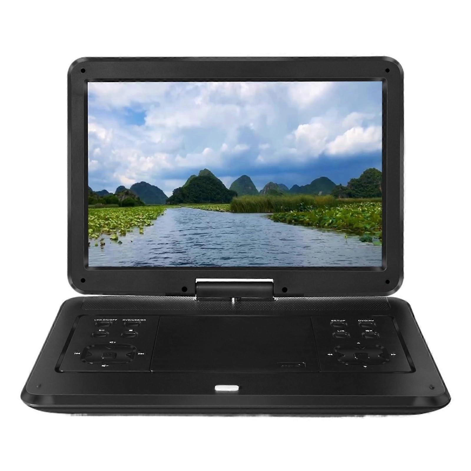 Mobile DVD HD Portable CD Player Large Screen Rotatable LCD Display Easy To Use Black